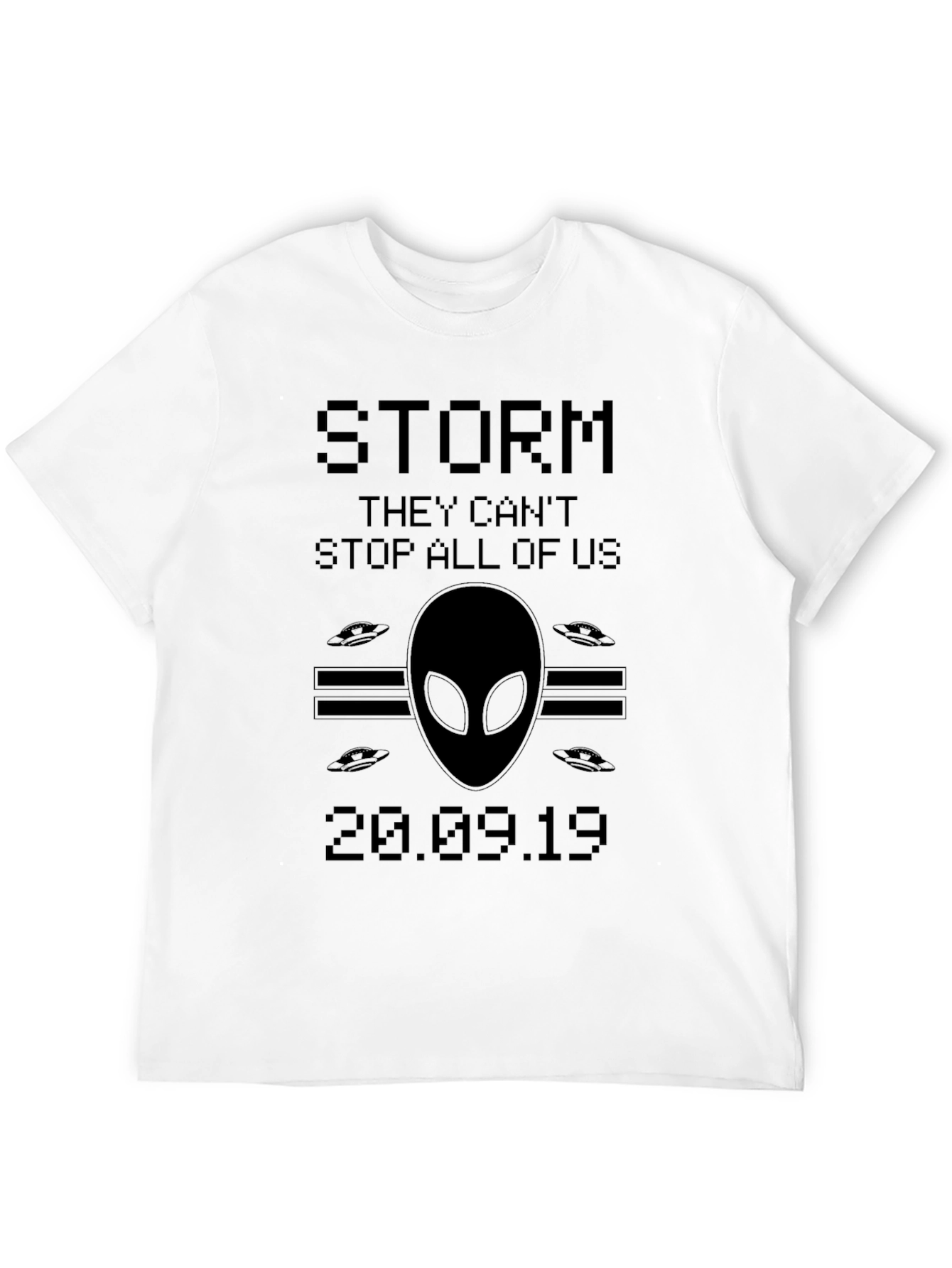 Black Storm Area 51 T-Shirt Alien UFO Graphic Tee view 12