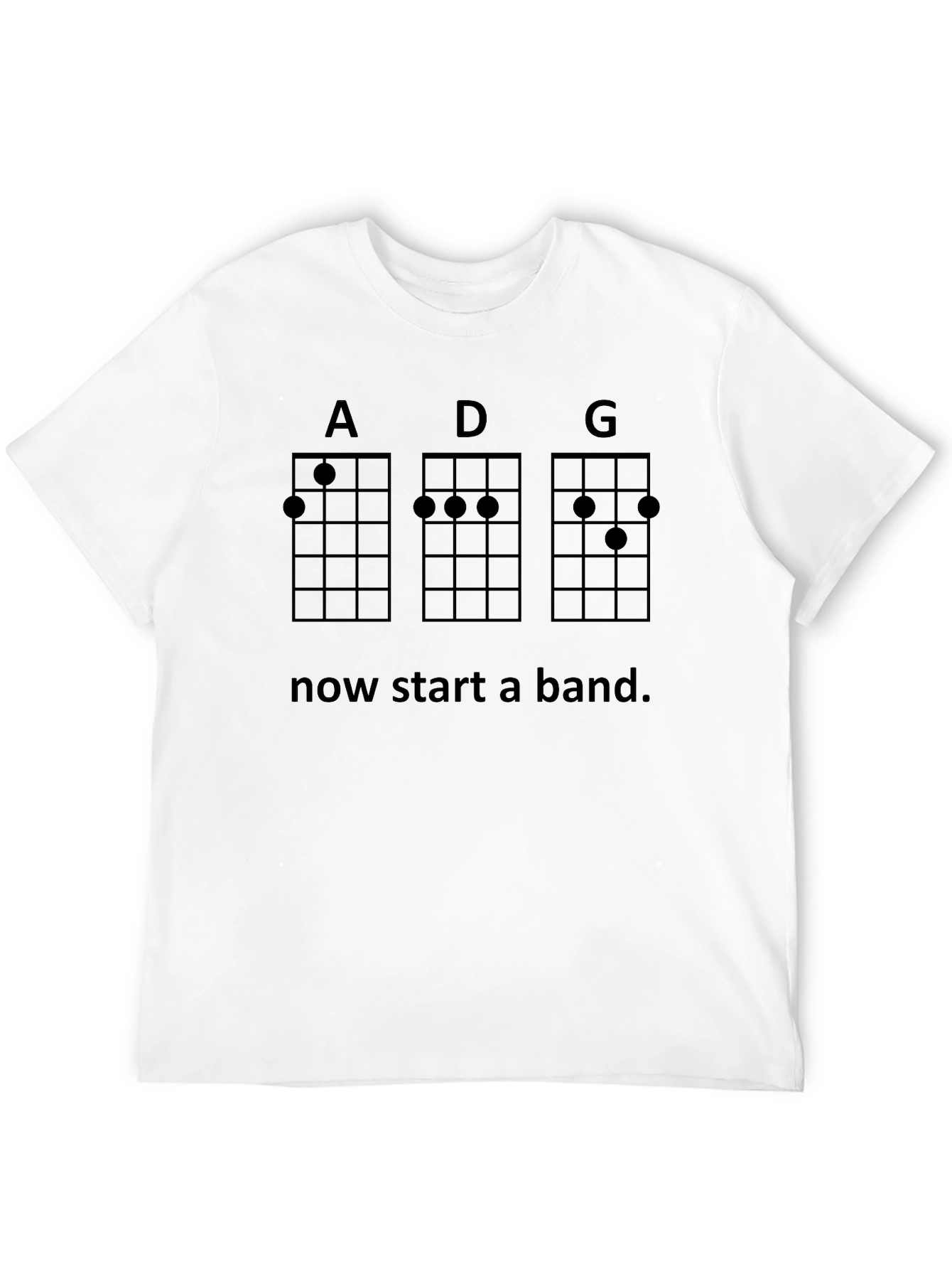 Black Ukulele Chord T-Shirt - Start a Band! view 12