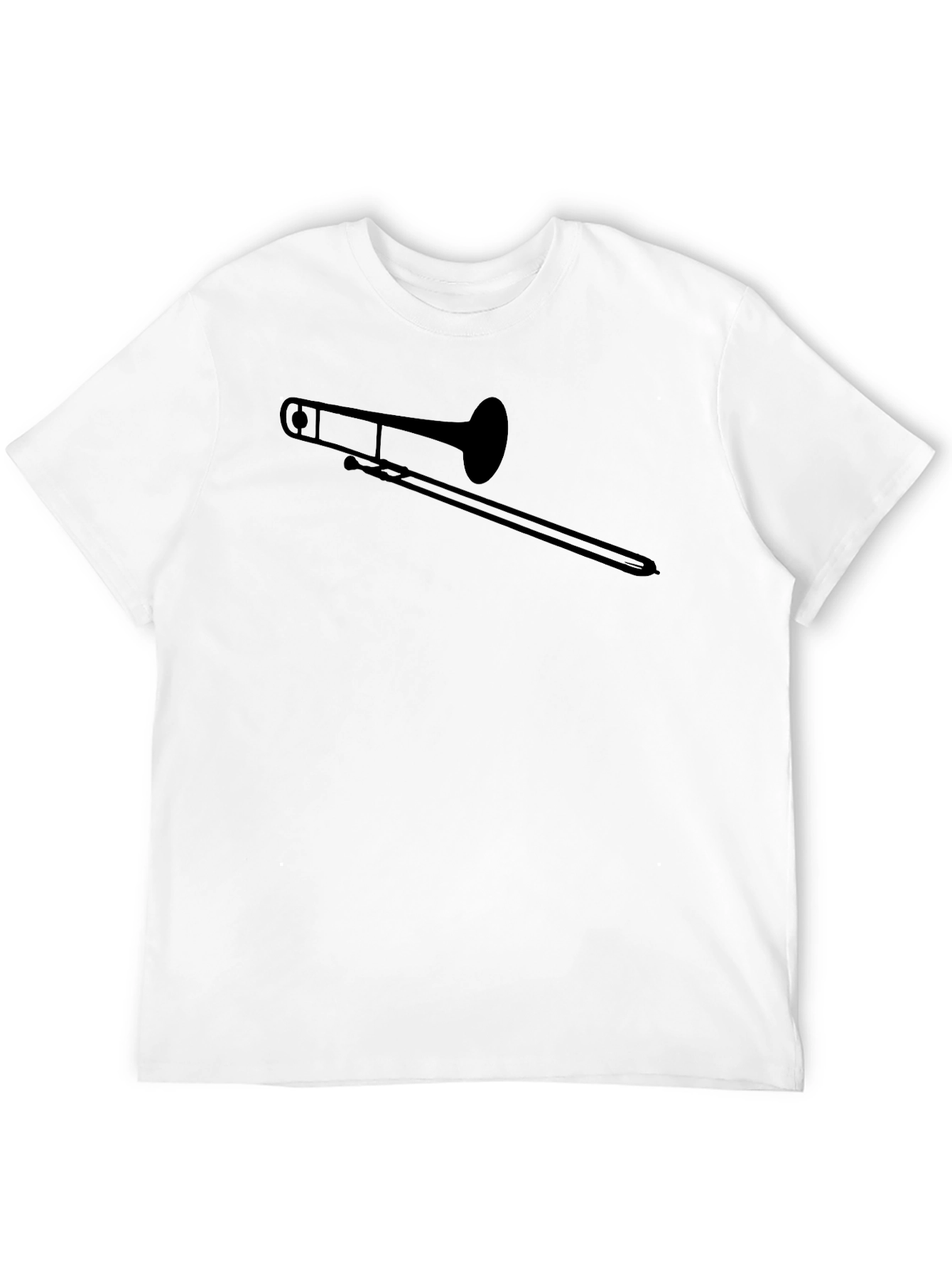 Black Trombone Graphic Tee - Musician's Black T-Shirt view 12