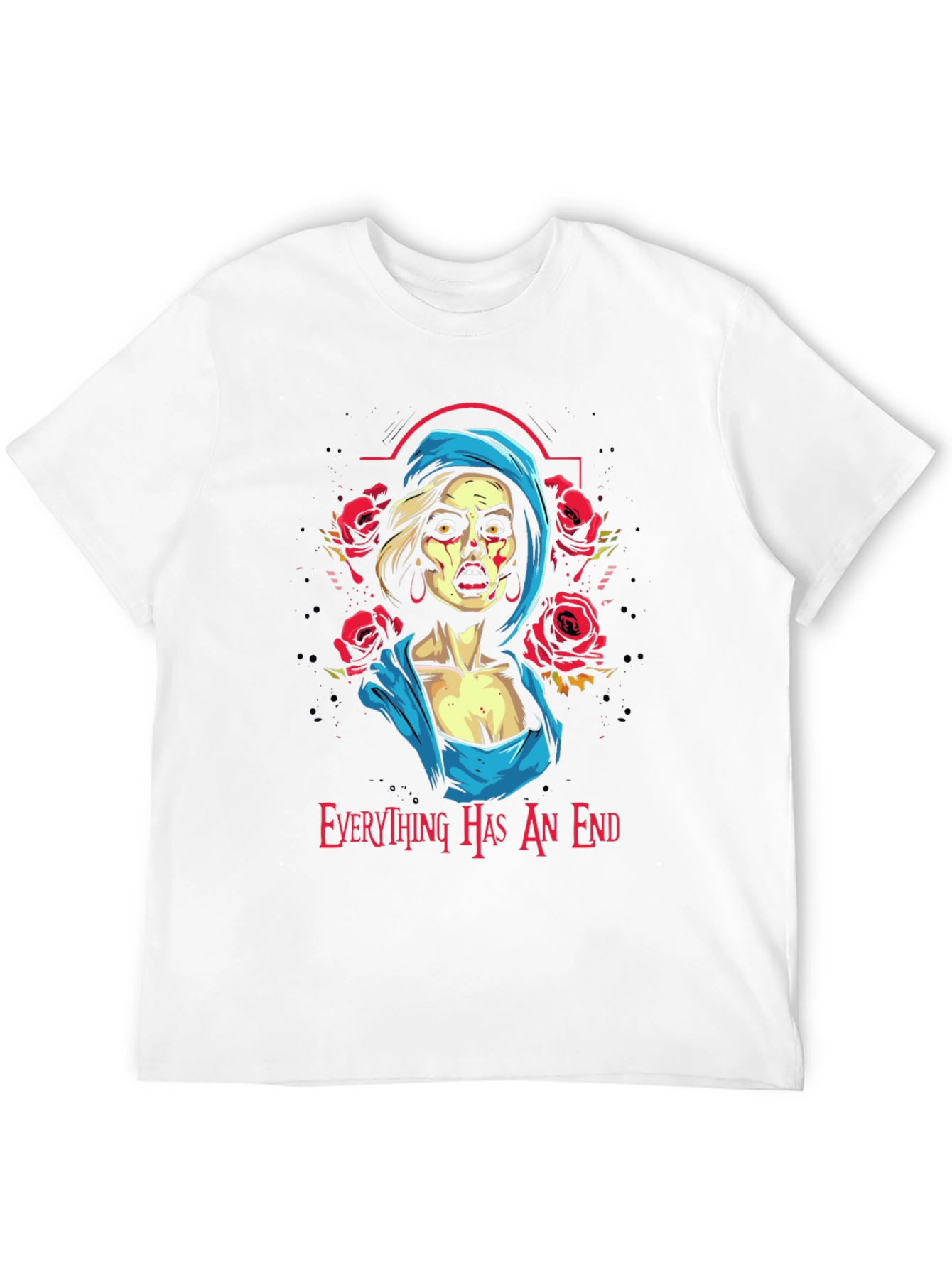 Black Zombie Woman Graphic T-Shirt: "Everything Has An End" view 12