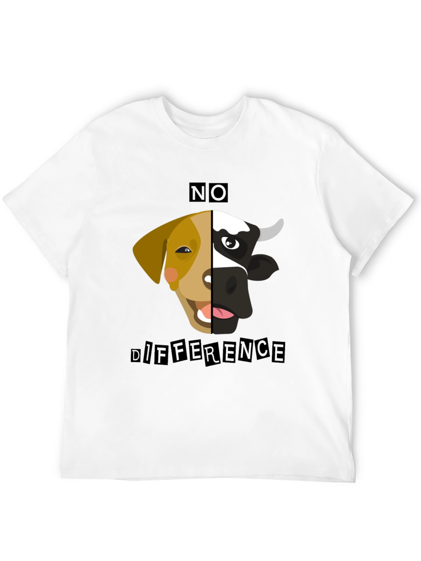 Black No Difference Tee: Vegan Animal Rights T-Shirt view 12