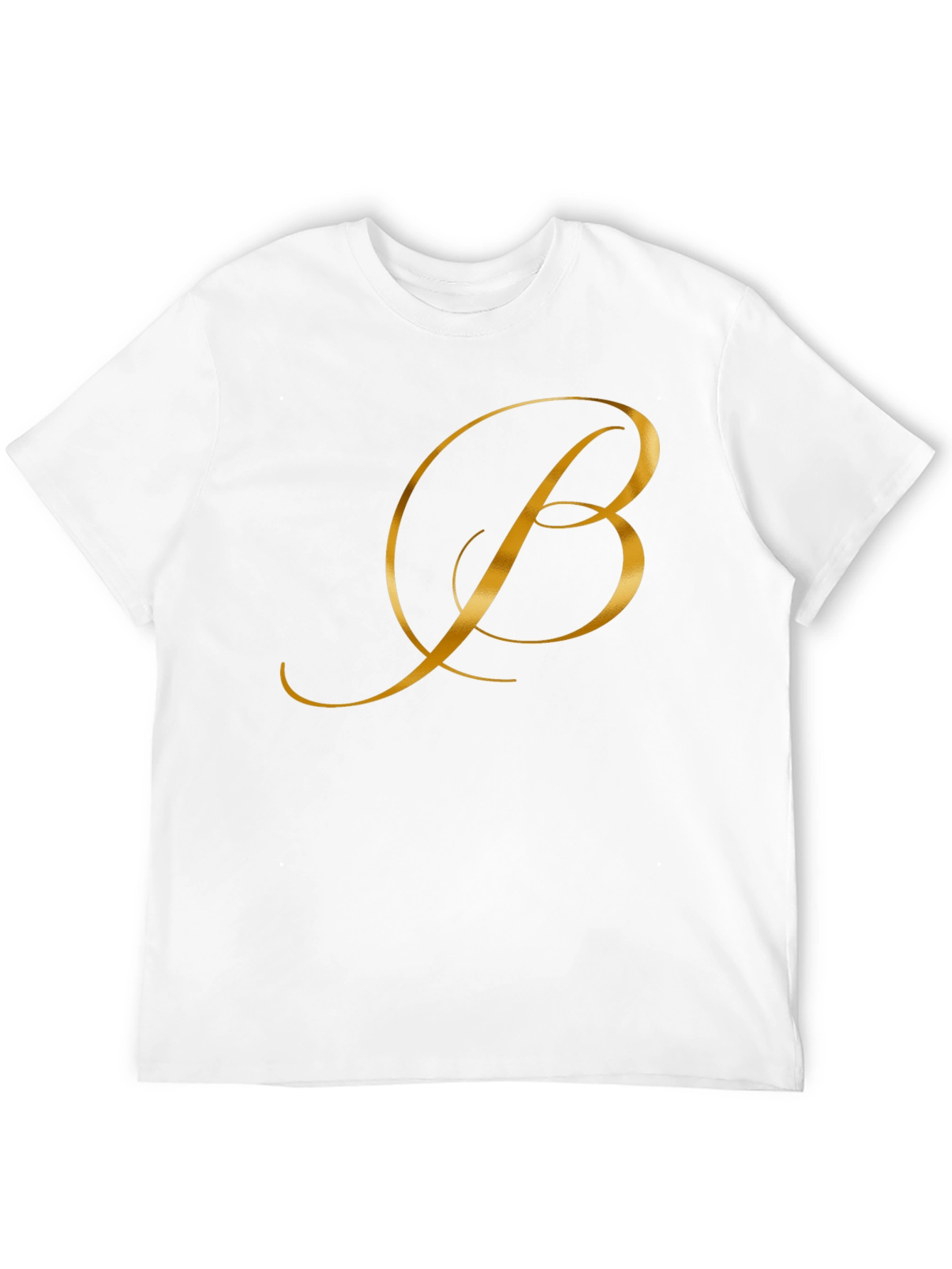 Black Elegant Gold Letter B Black T-Shirt view 12