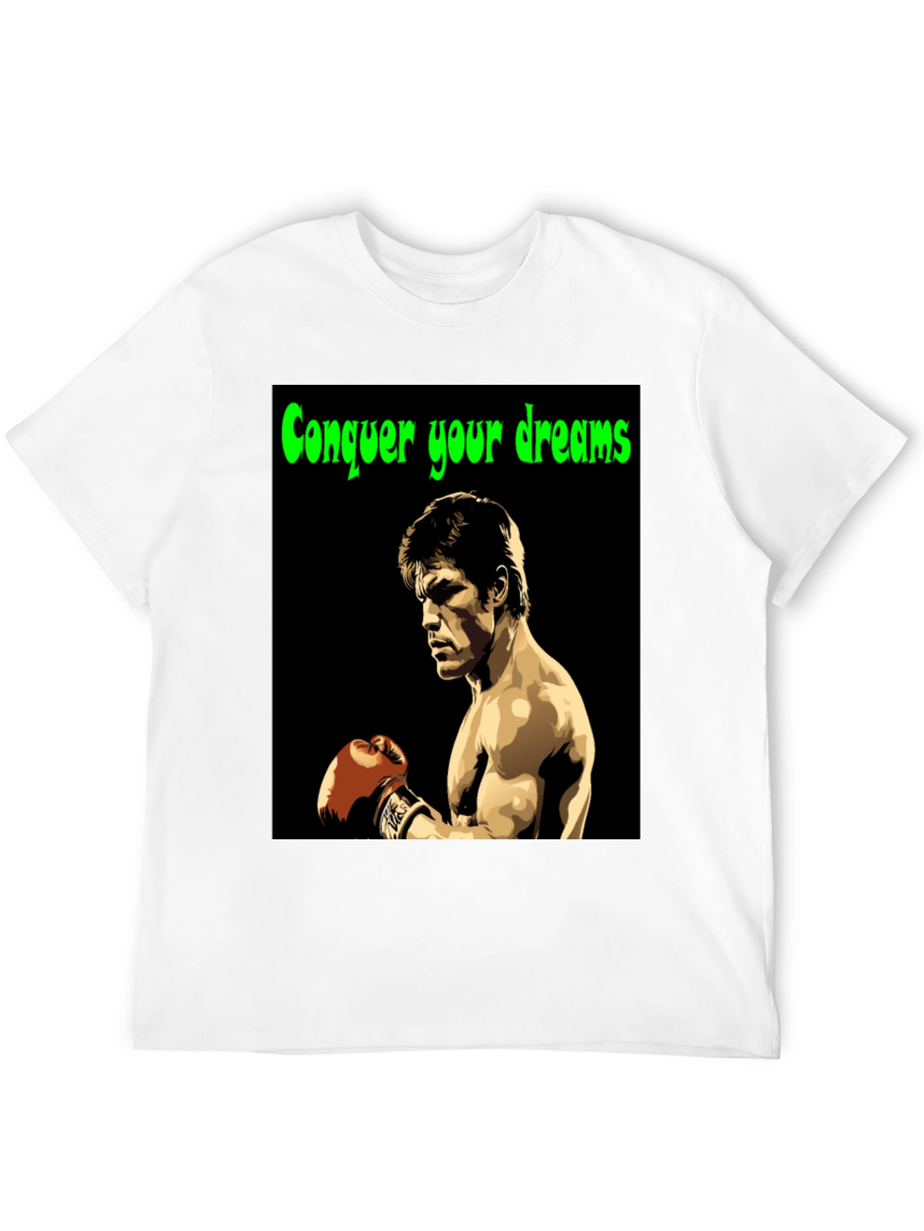 Black Conquer Your Dreams T-Shirt Boxing Legend Graphic Tee view 12