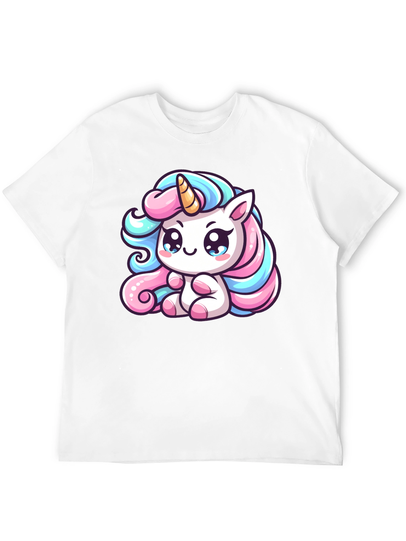 Black Cute Unicorn Graphic Black Tee Shirt view 12