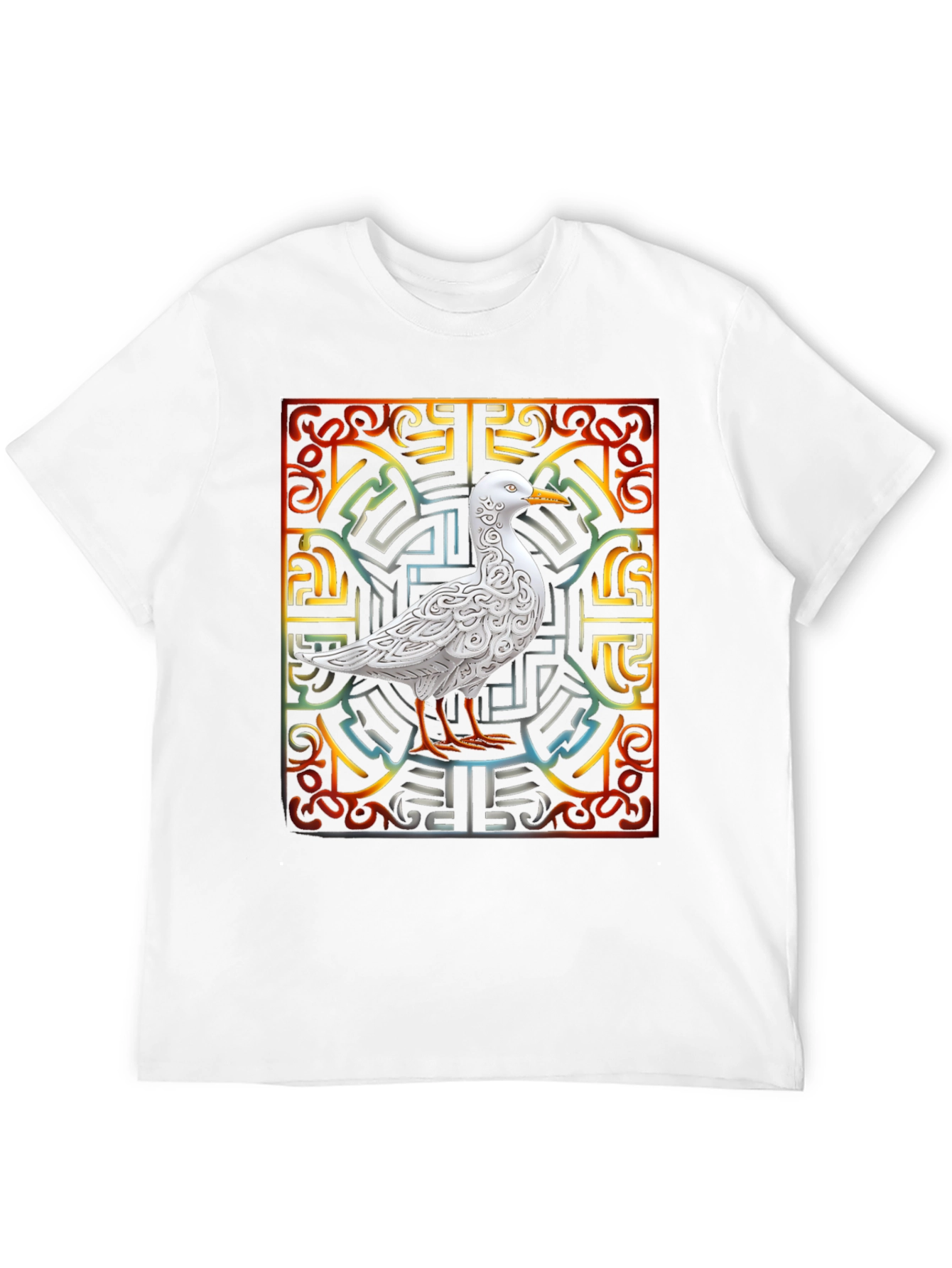 Black Ornate Bird Graphic Tee - Unique Design view 12