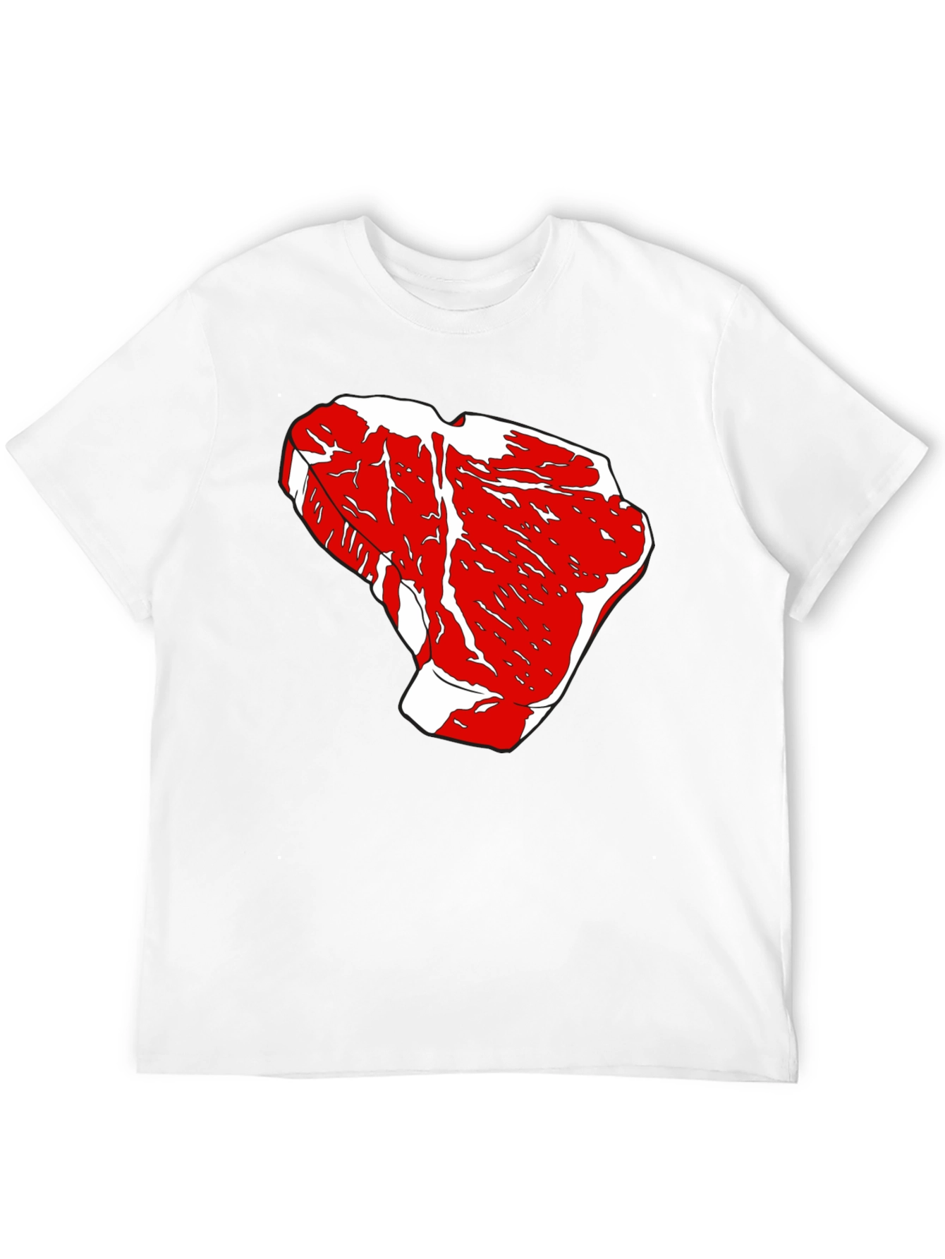 Black Steak Graphic Tee - Black Cotton T-Shirt view 12