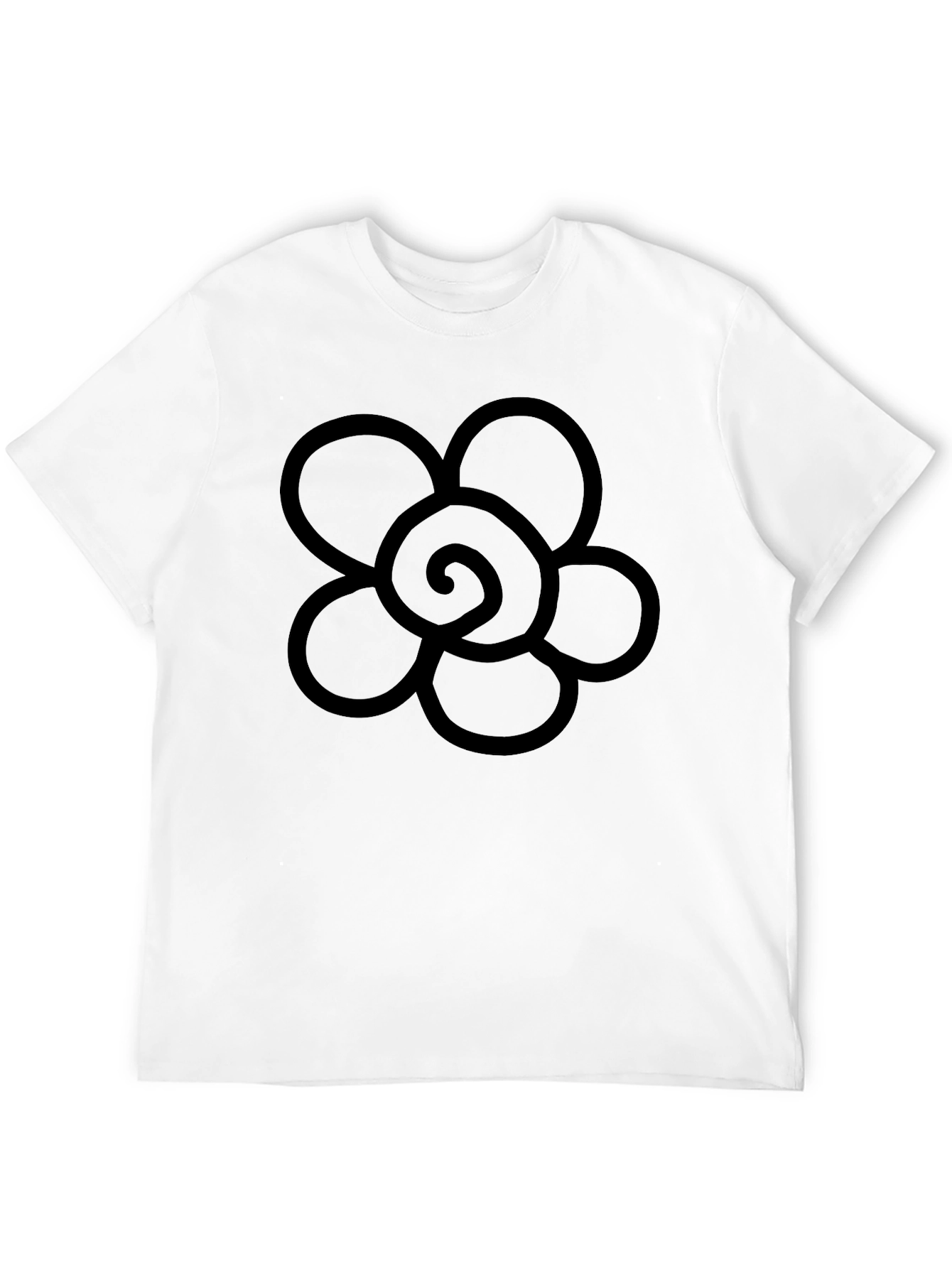 Black Black T-Shirt with Flower Graphic view 12