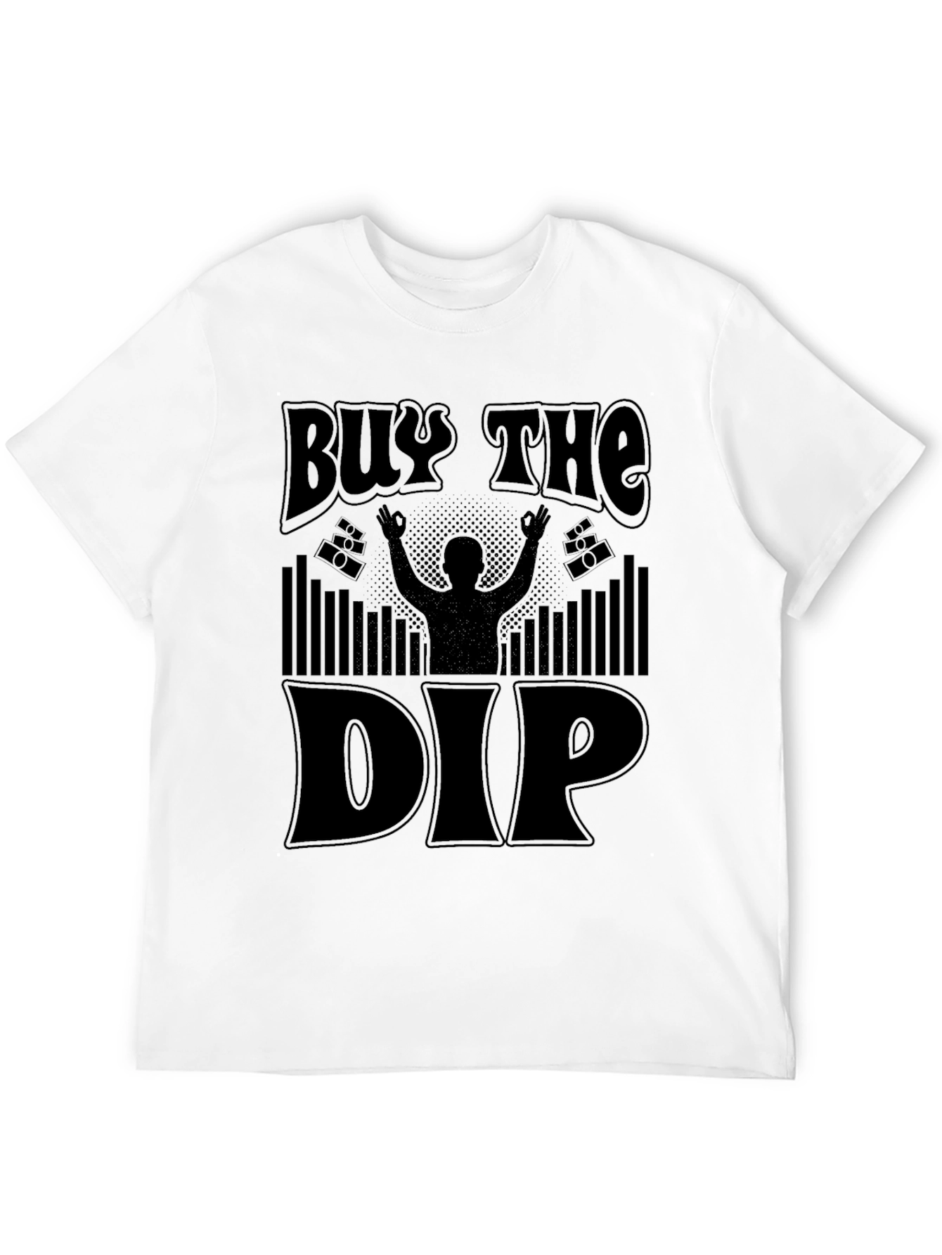 Black Buy The Dip Graphic T-Shirt - Stock Market Investor Tee view 12