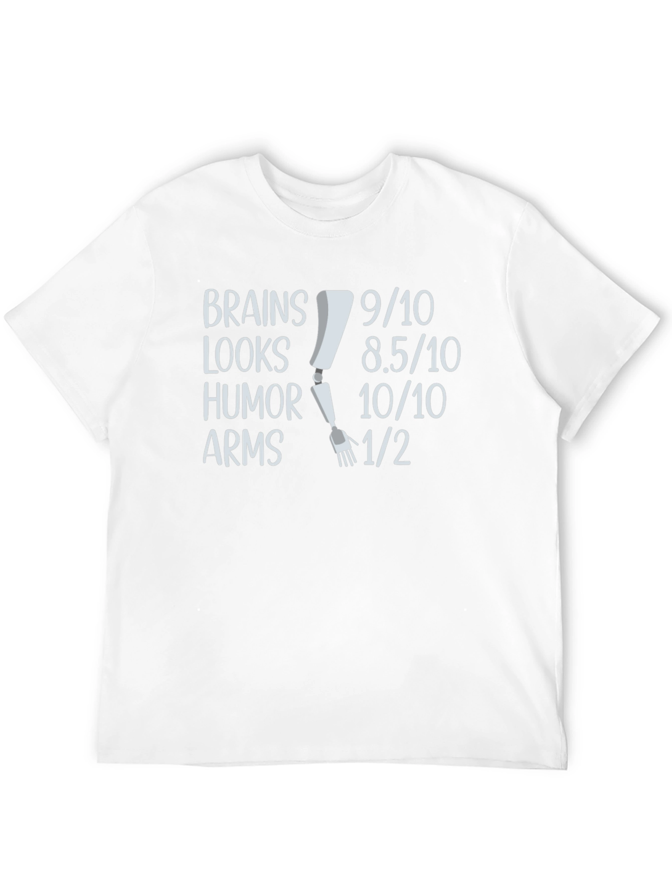 Black Humorous Brains Looks Arms T-Shirt view 12