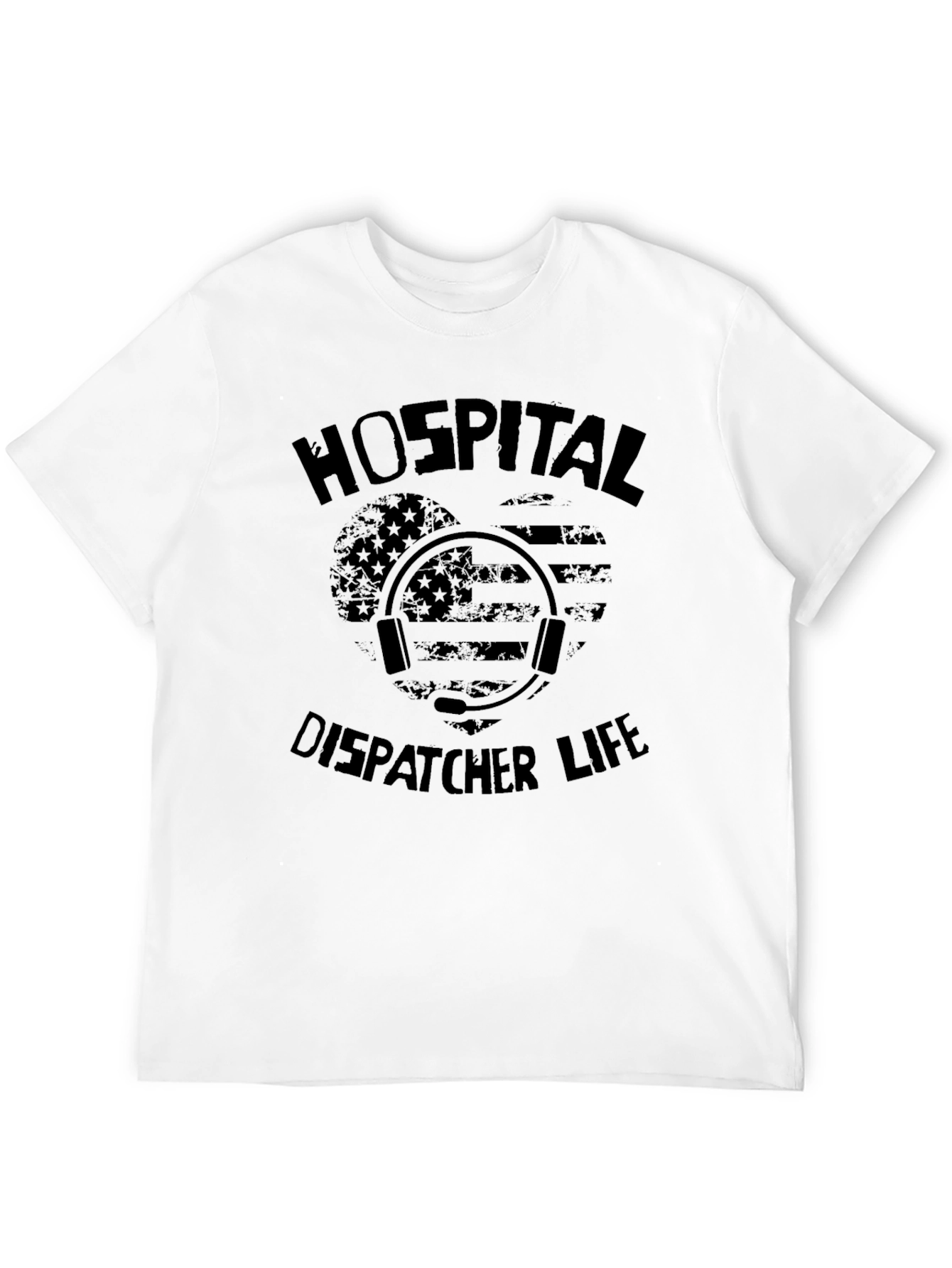 Black Hospital Dispatcher Life Black T-Shirt view 12