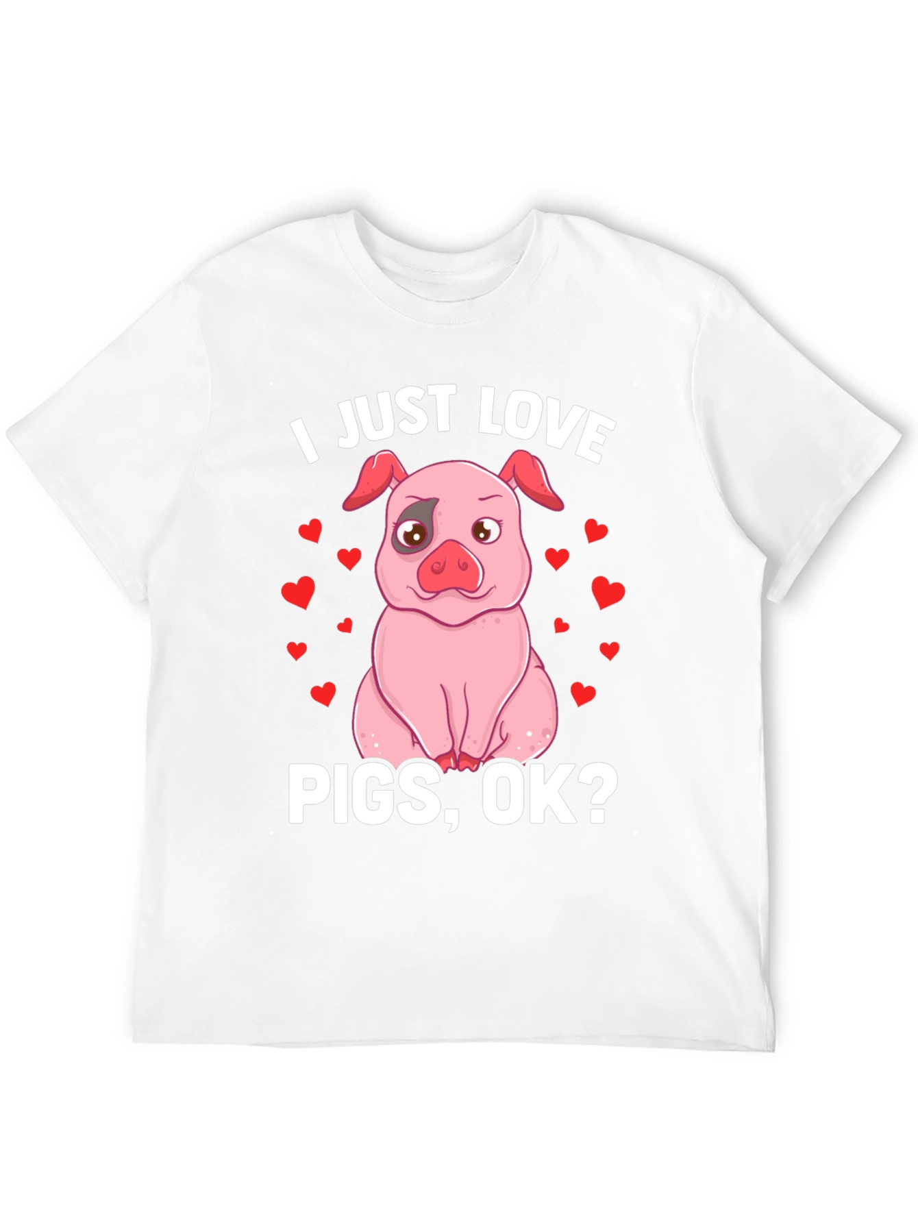 Black I Just Love Pigs, OK? Funny Pig T-Shirt view 12