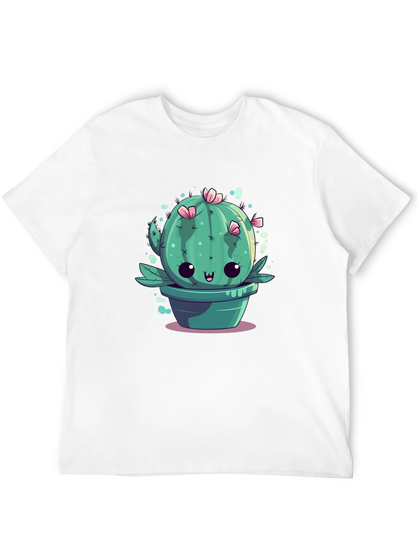 Black Kawaii Cactus Tee - Cute Plant Graphic T-Shirt view 12