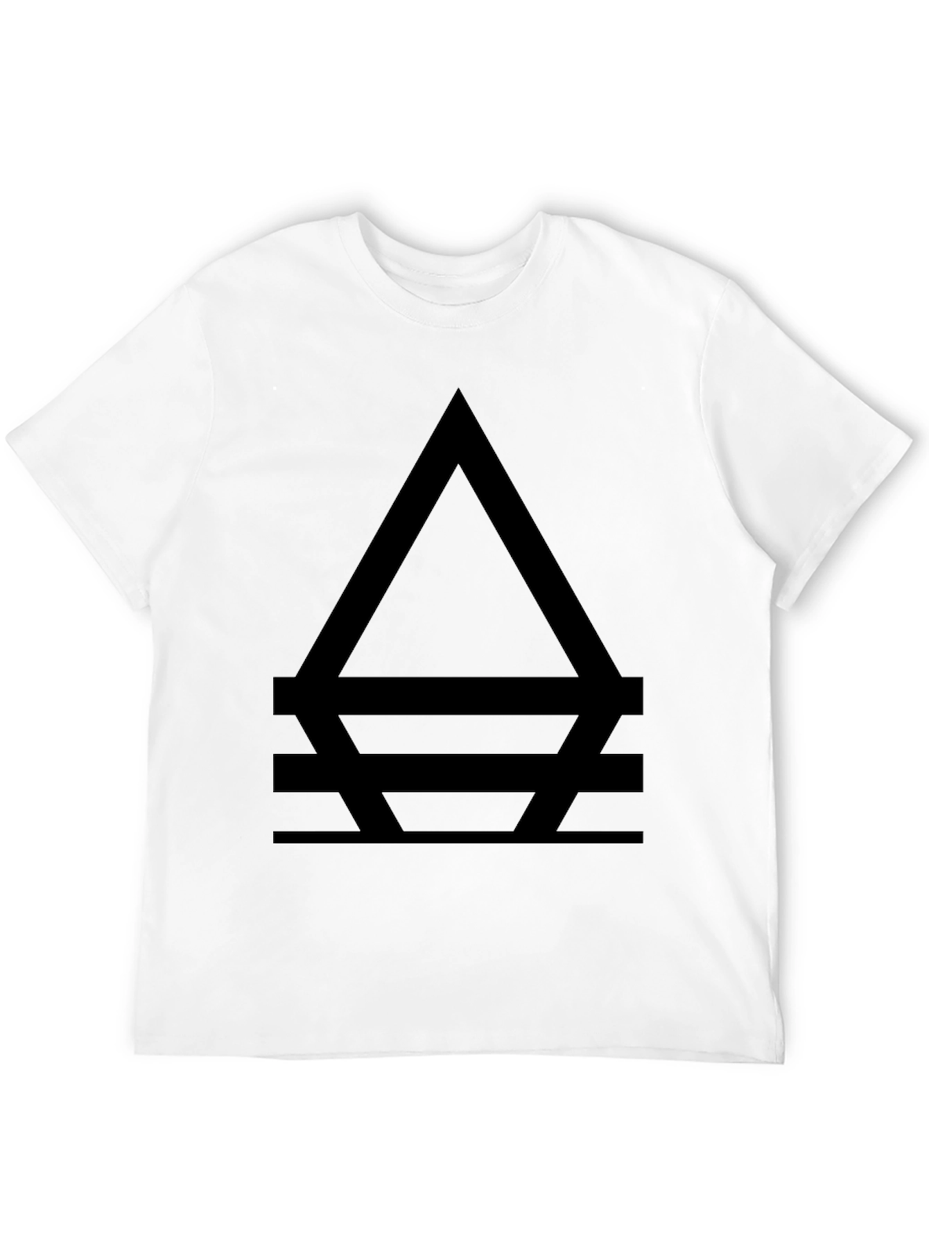 Black Geometric Symbol Black T-Shirt view 12