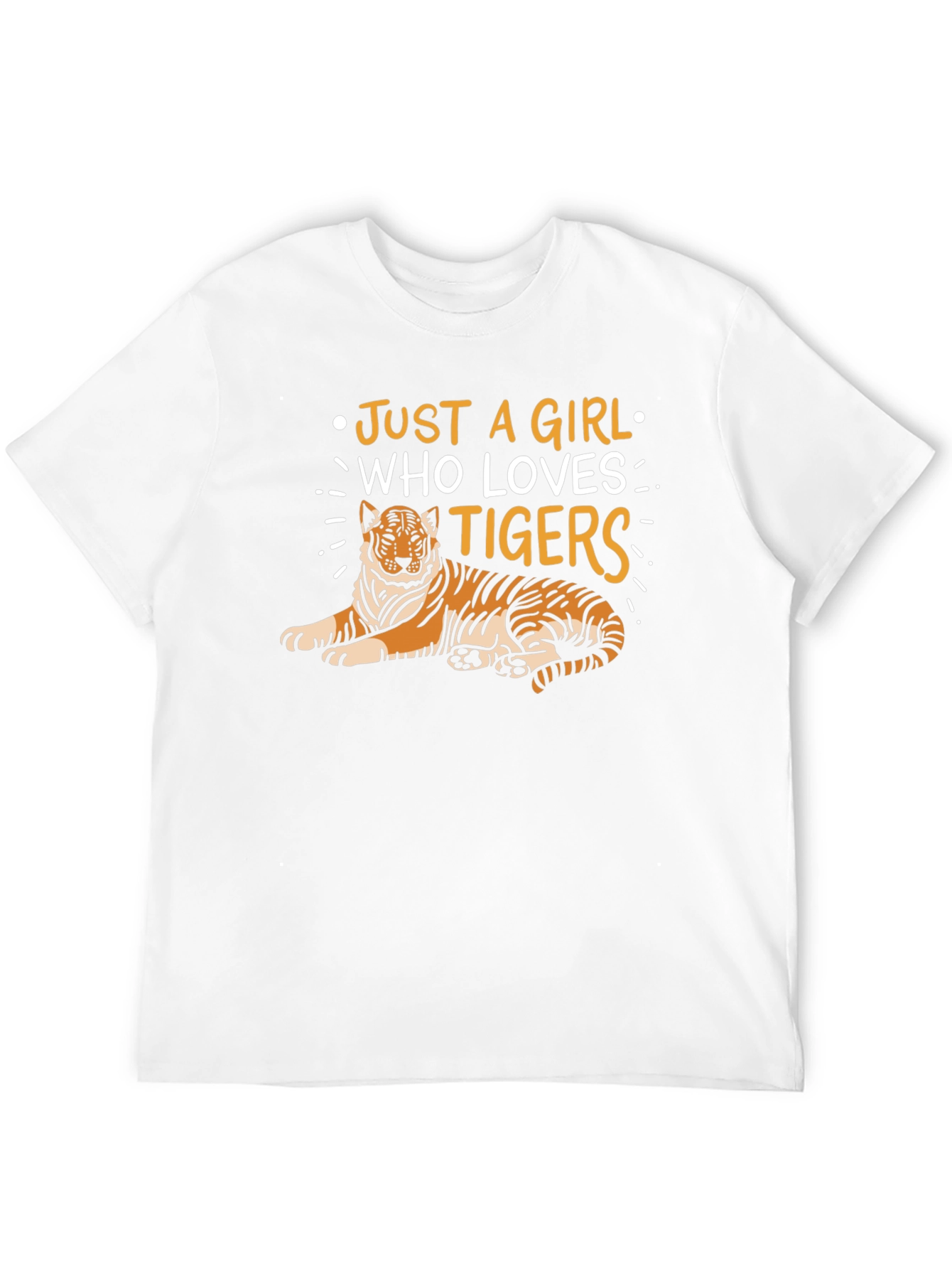 Black Just a Girl Who Loves Tigers T-Shirt - Black view 12