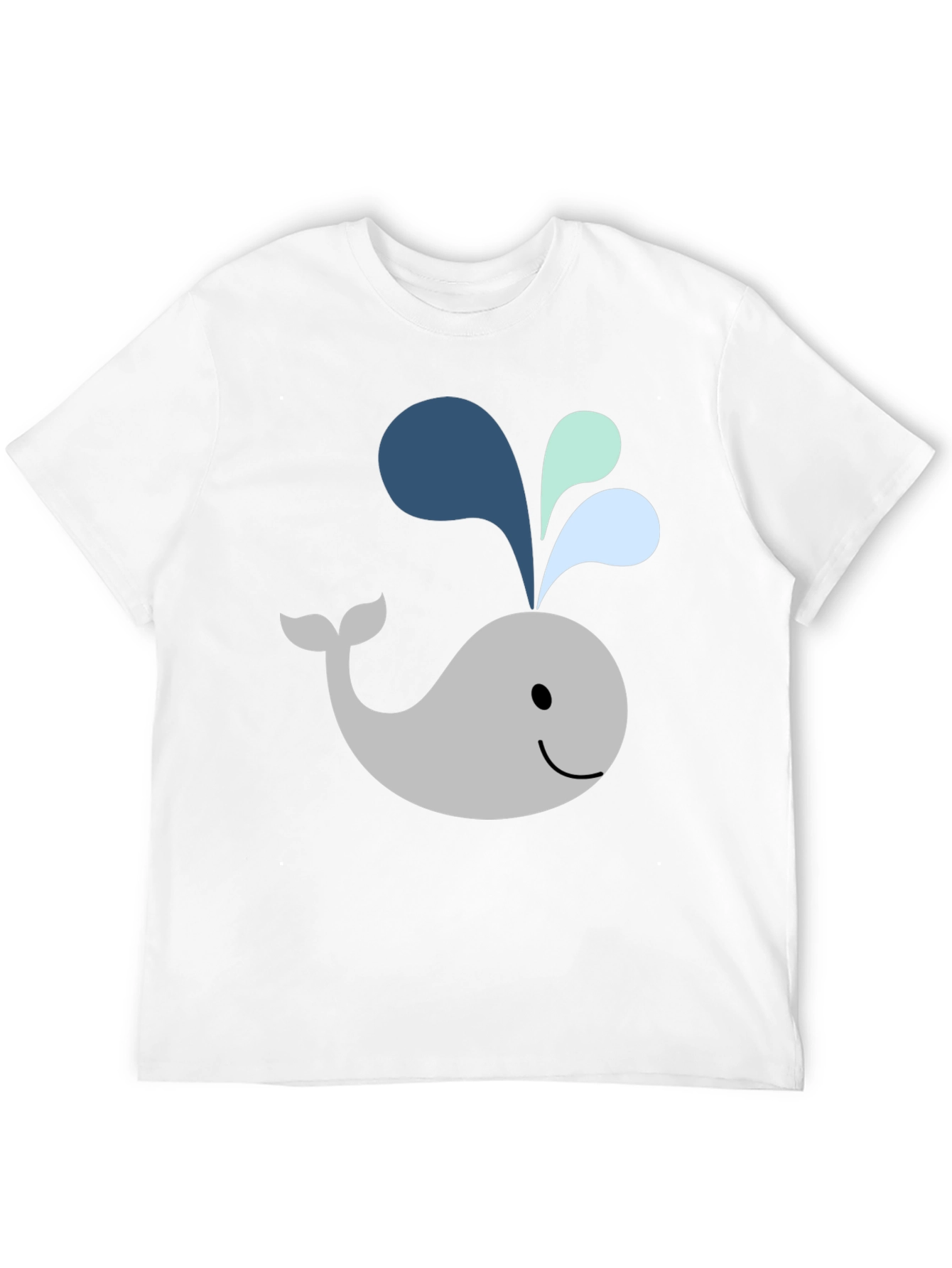 Black Cute Whale Graphic Black T-Shirt view 12