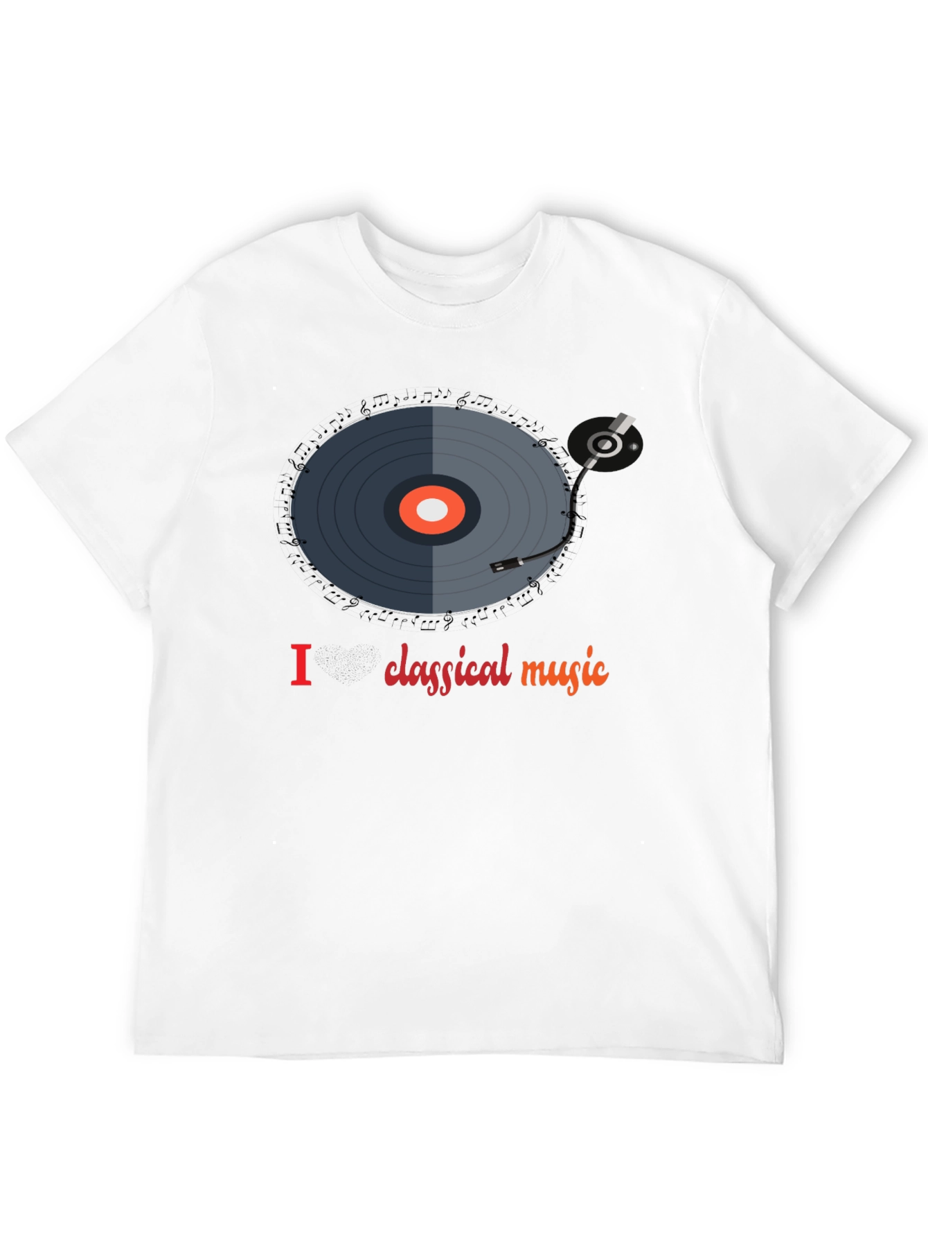 Black I Love Classical Music Vinyl Record Graphic Tee view 12