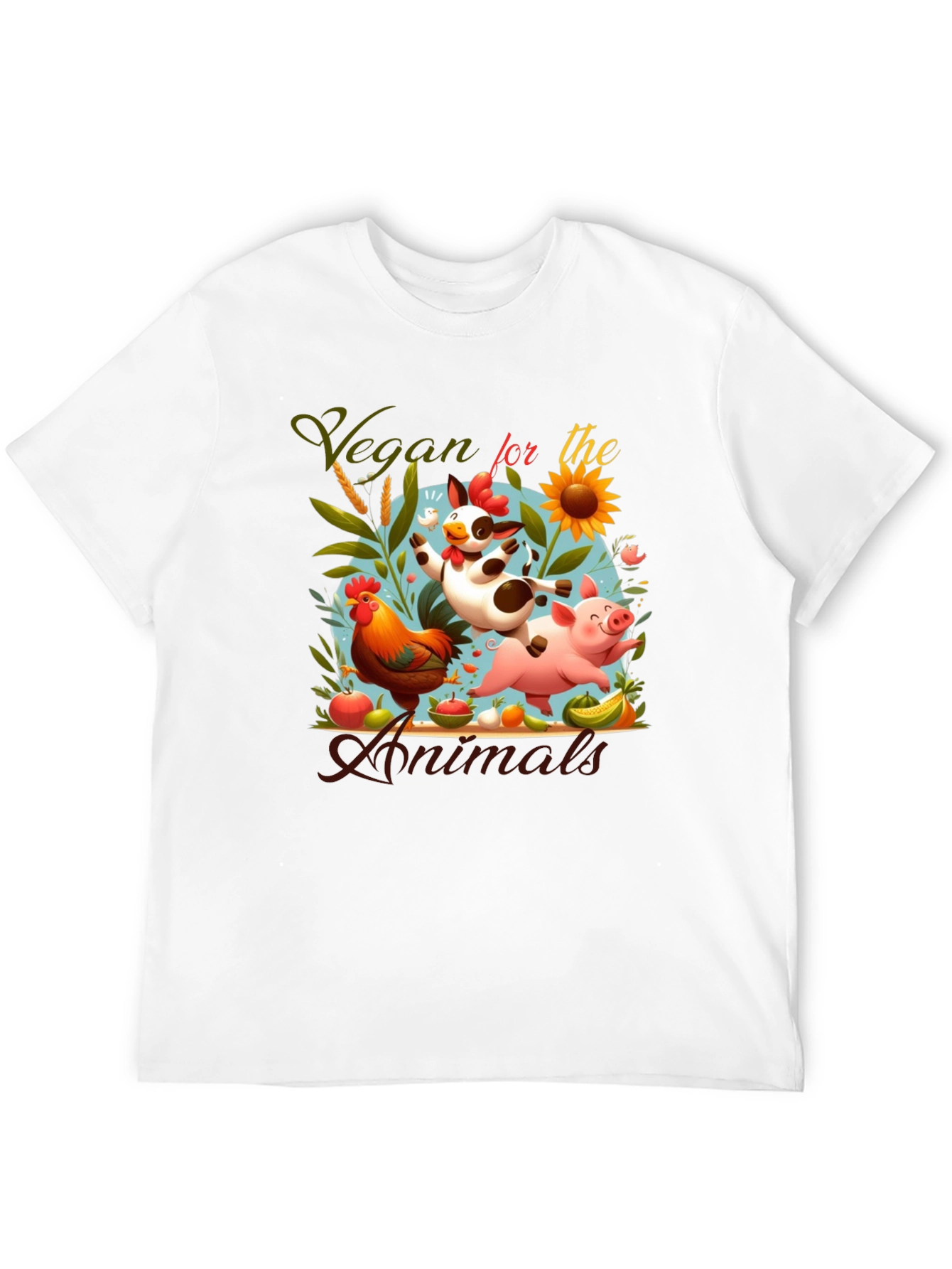 Black Vegan for the Animals Graphic Tee view 12