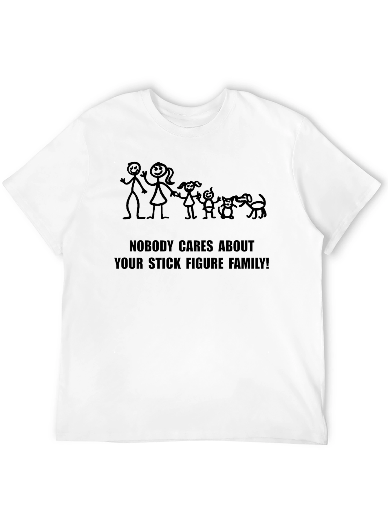 Black Funny Stick Figure Family T-Shirt view 12