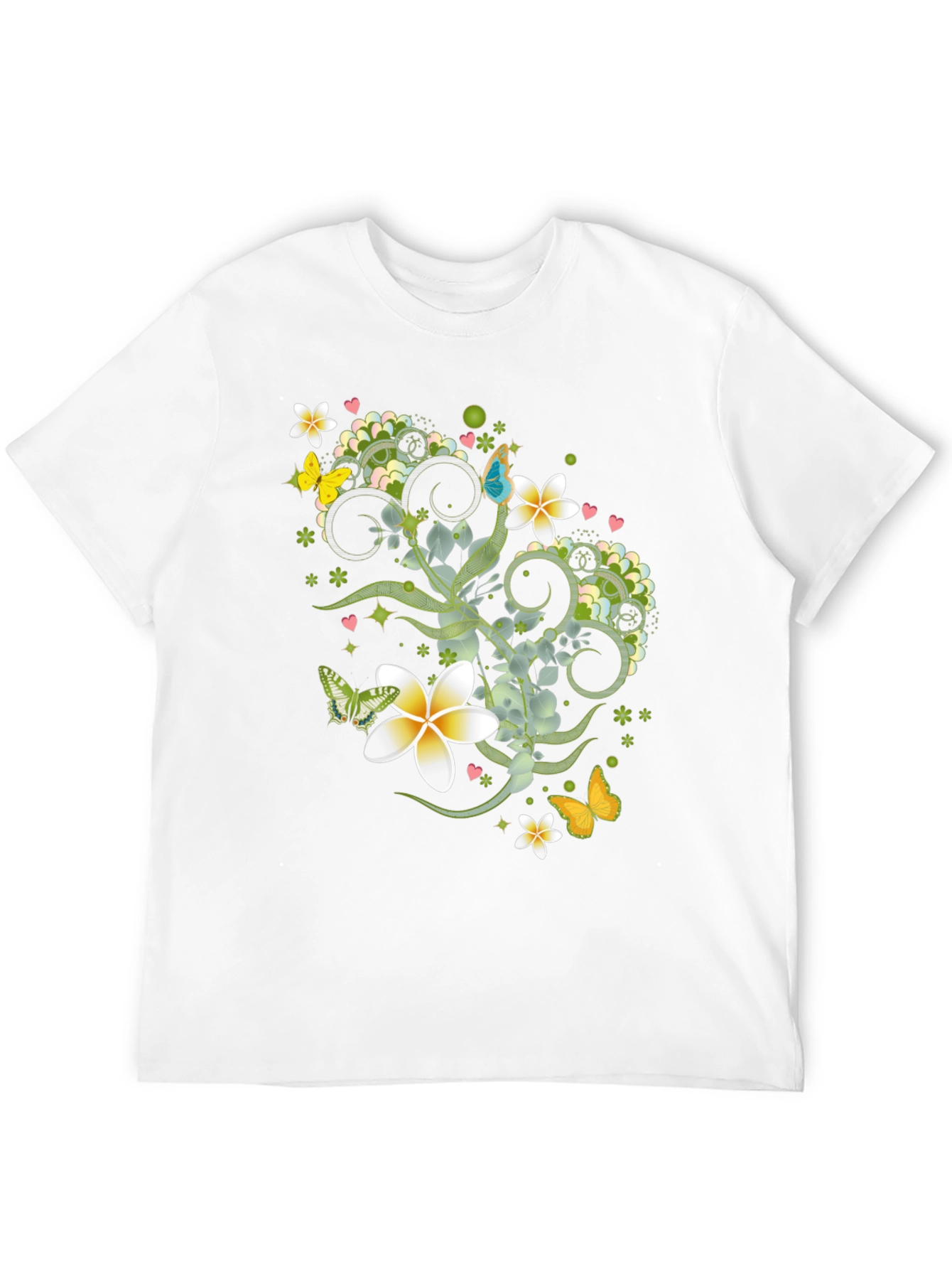 Black Floral Butterfly Graphic Black T-Shirt view 12