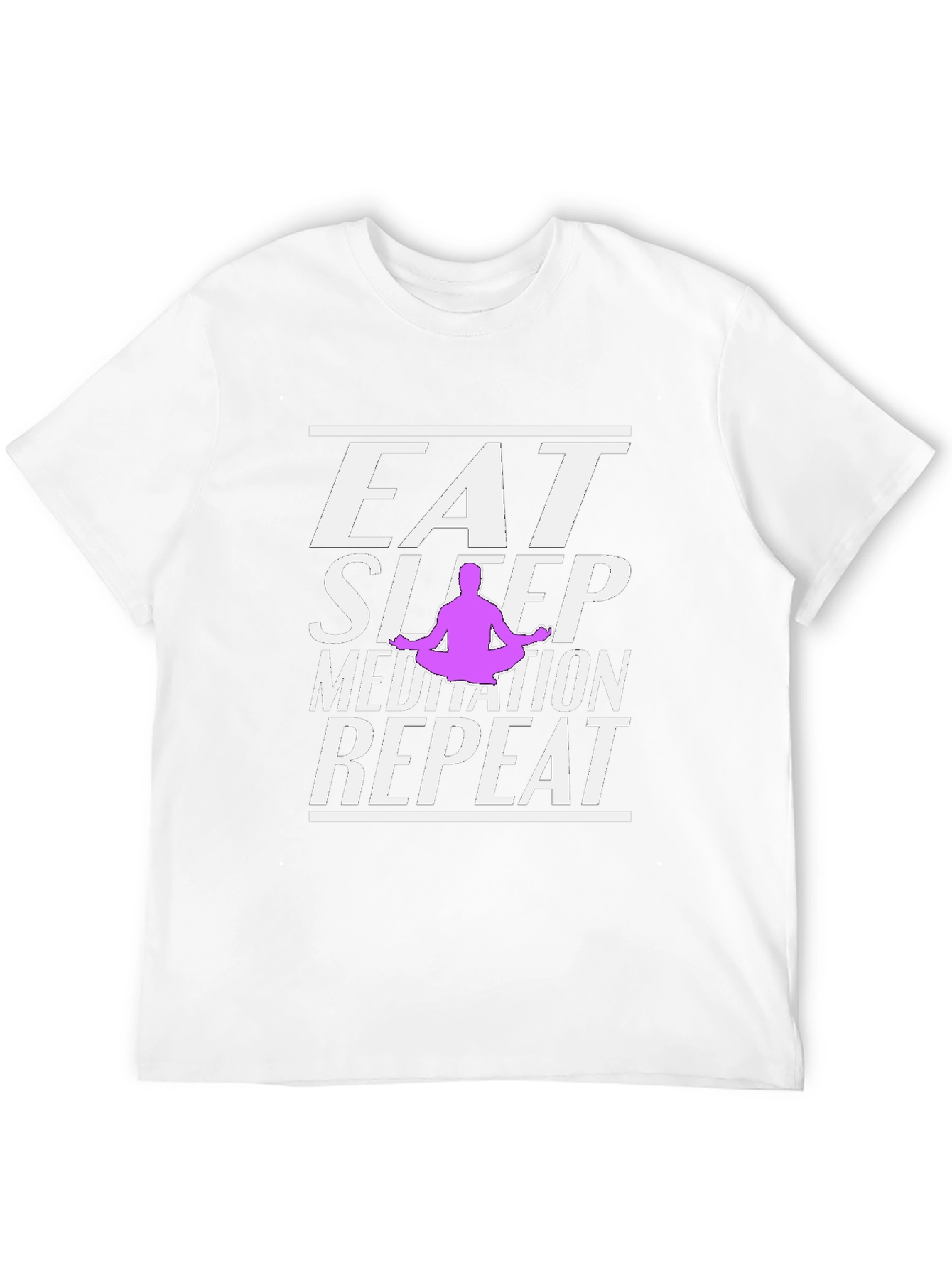 Black Eat Sleep Meditation Repeat Graphic T-Shirt view 12