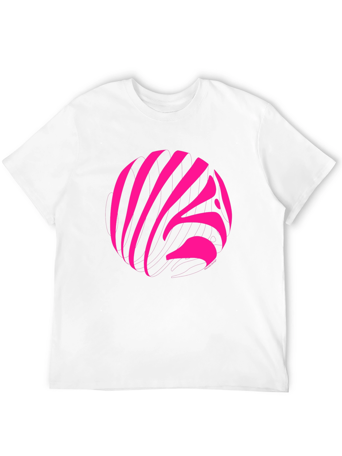 Black Vibrant Pink Zebra Print Crew Neck T-Shirt view 12