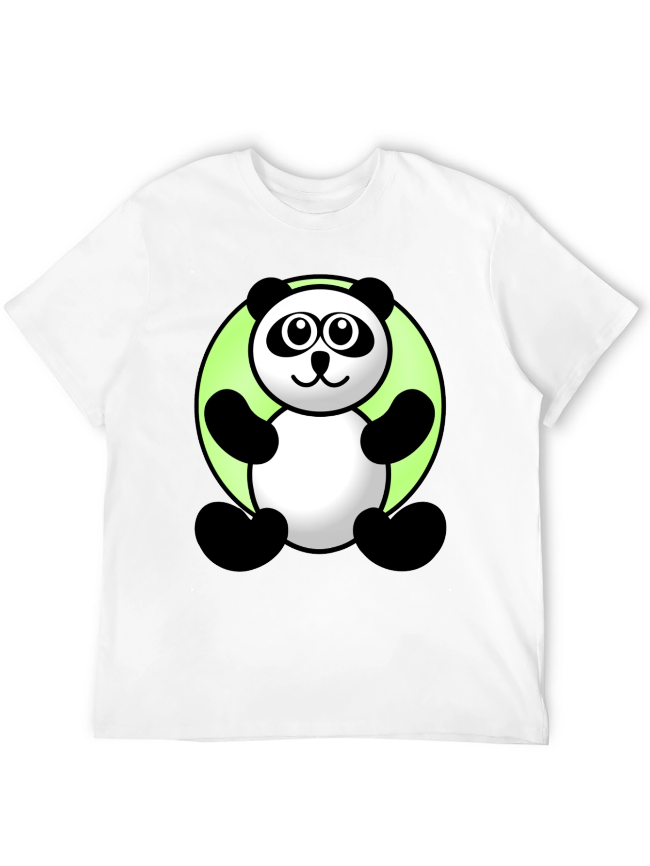 Black Cute Cartoon Panda Graphic Tee - Black T-Shirt view 12