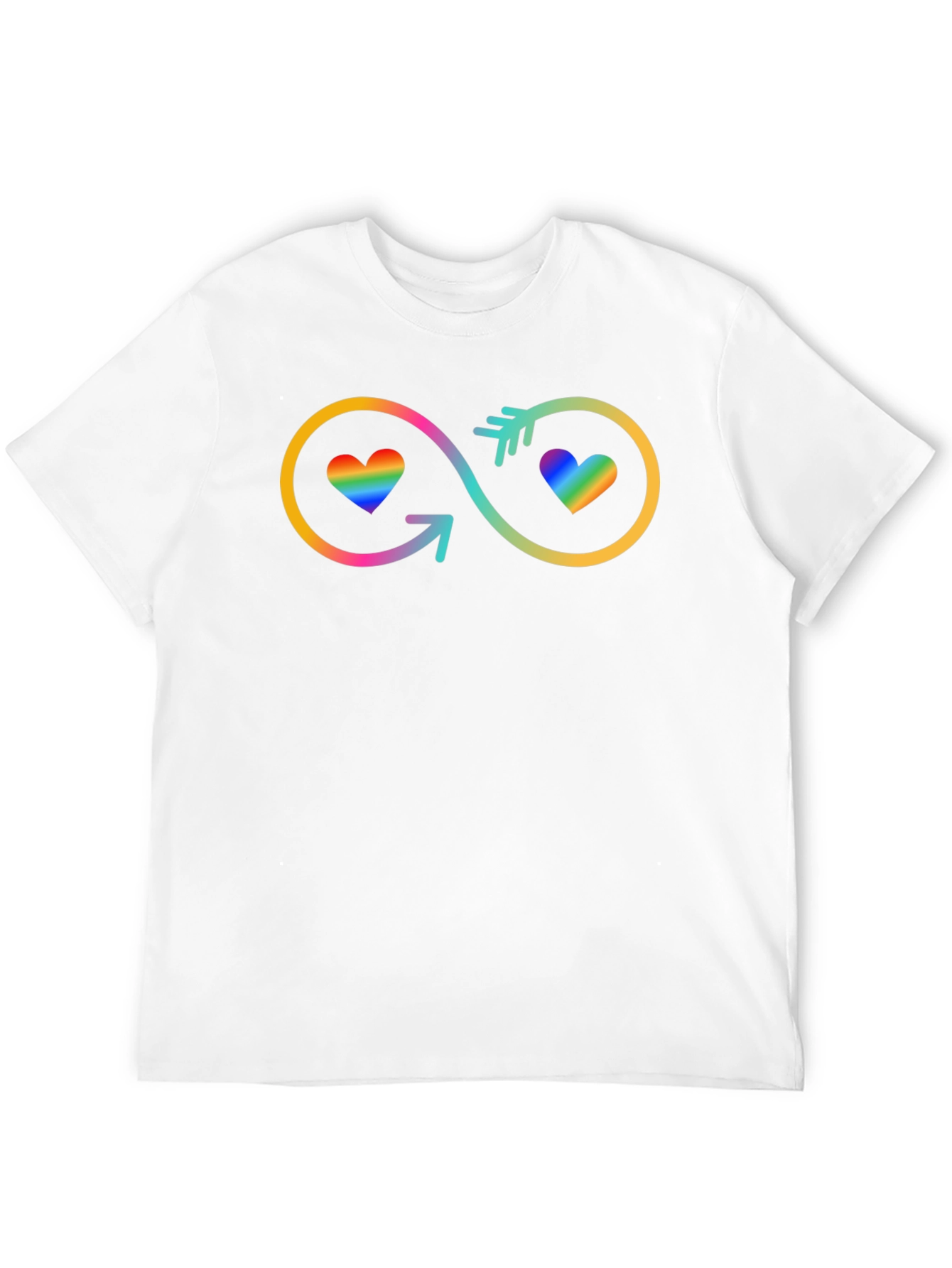 Black LGBTQ+ Rainbow Heart Infinity Symbol Tee view 12