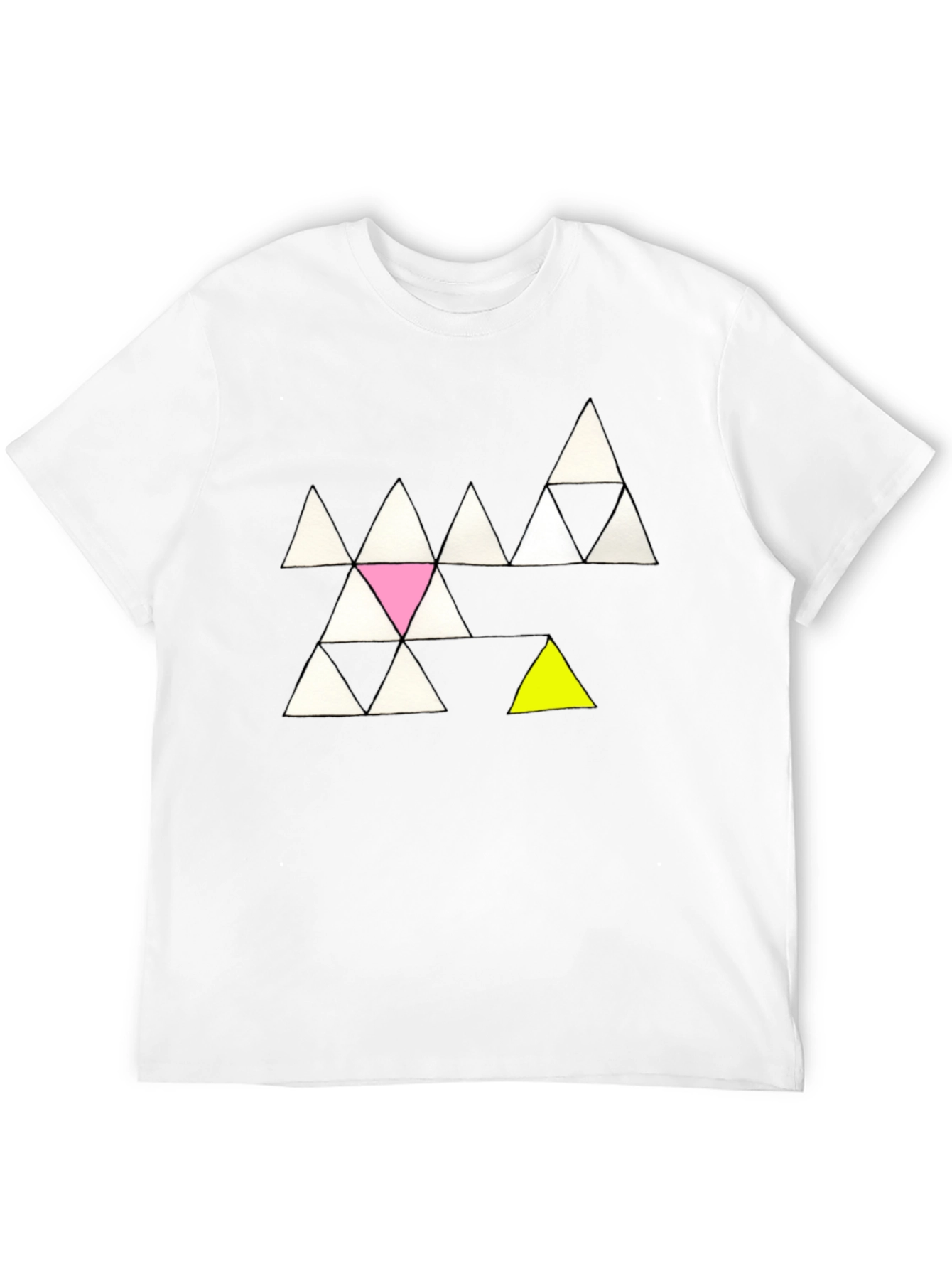 Black Geometric Triangle Pattern Tee - Unique Design, Soft Cotton view 12