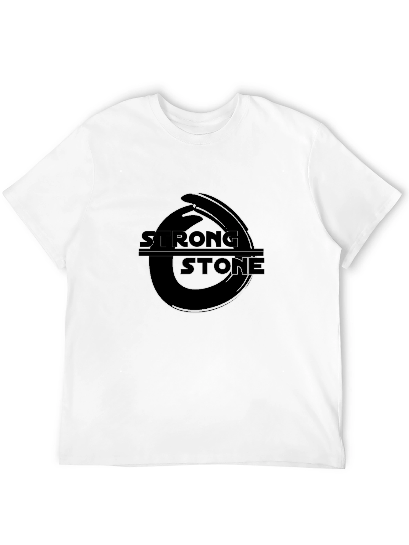 Black Strong Stone Graphic Tee - Black Cotton Blend view 12