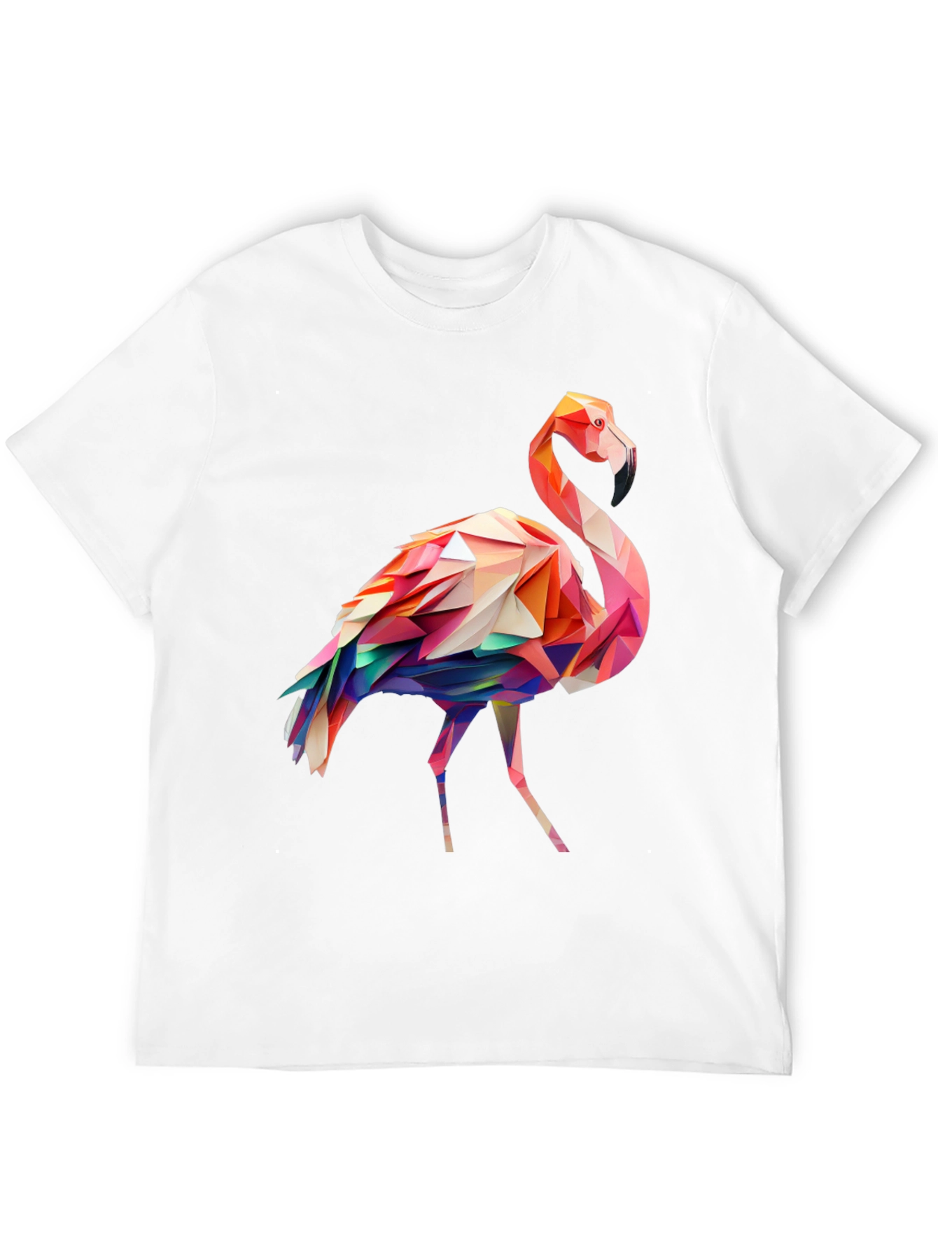Black Geometric Flamingo Graphic Tee view 12