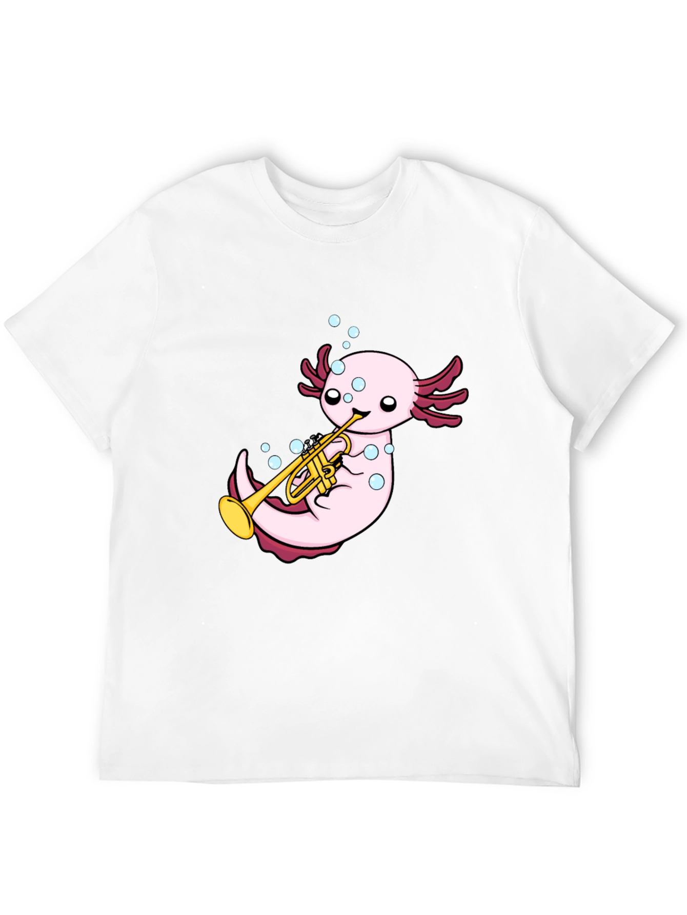 Black Axolotl Trumpet Player Graphic T-Shirt - Black view 12