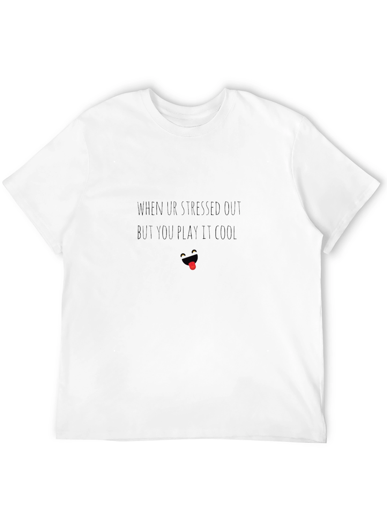 Black Stressed Out Cool Graphic Tee - Black Unisex T-Shirt view 12