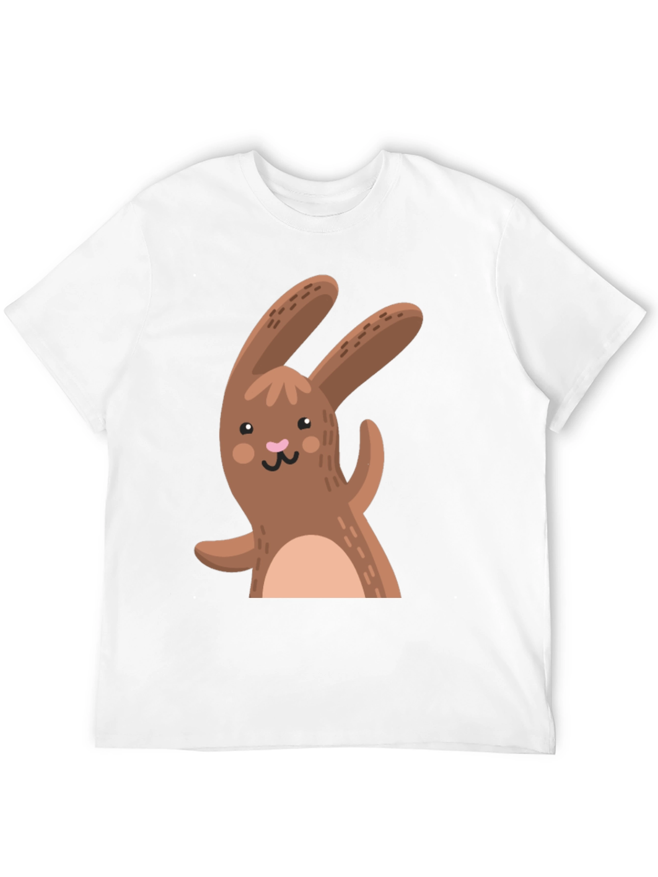 Black Cute Cartoon Rabbit Black T-Shirt view 12