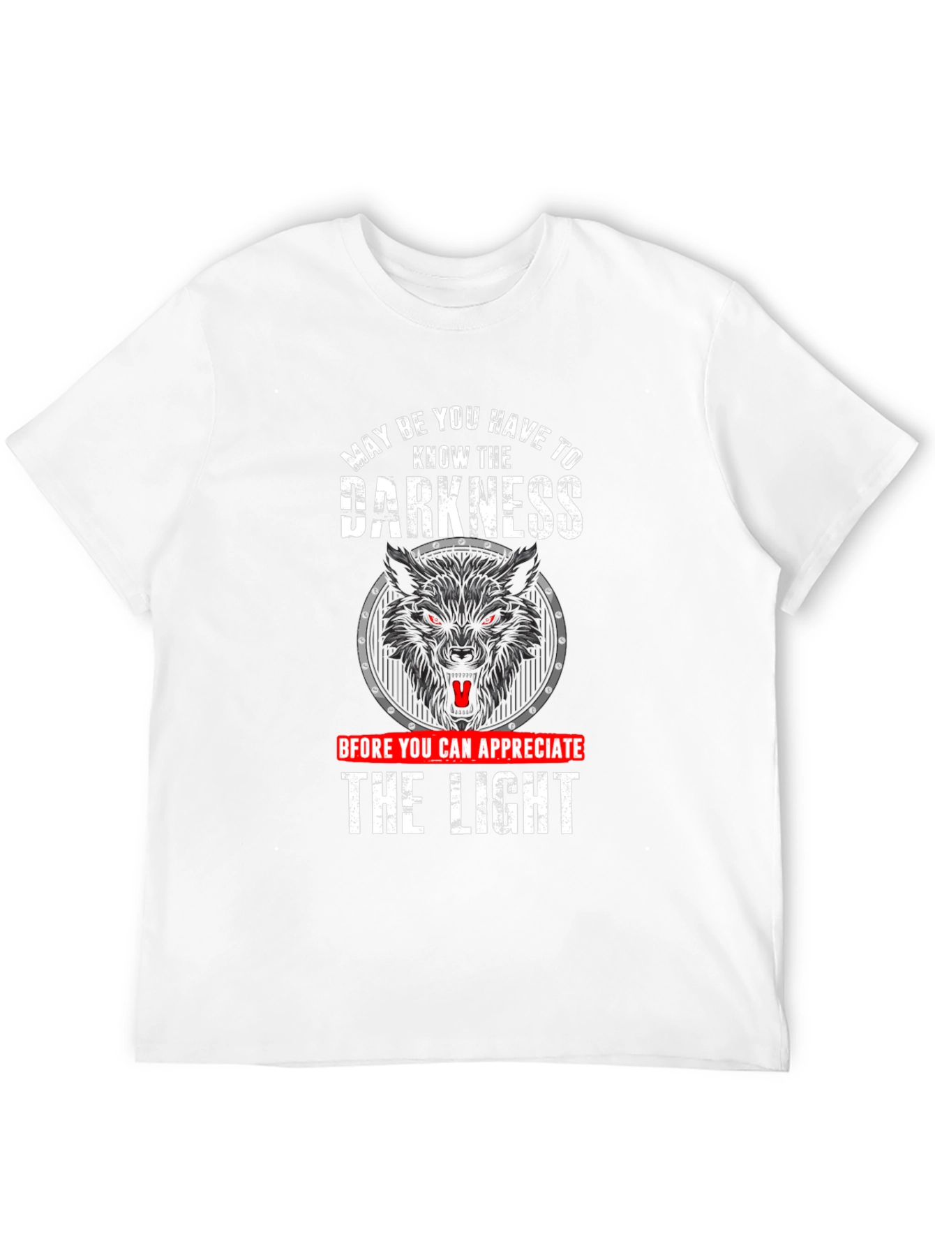Black Darkness Wolf Graphic T-Shirt - Appreciate the Light view 12