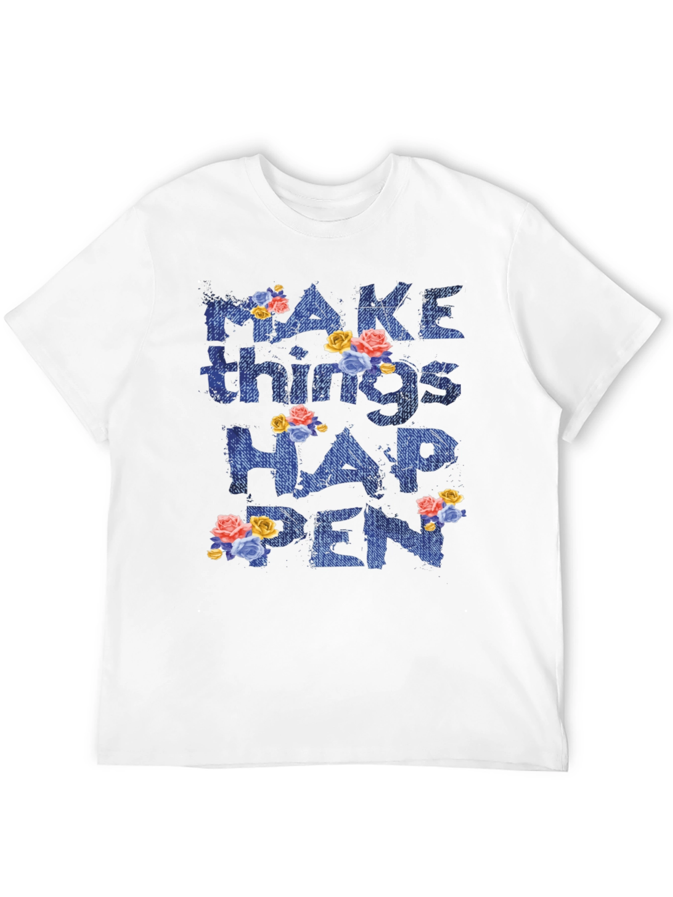 Black Floral 'Make Things Happen' Graphic Tee view 12