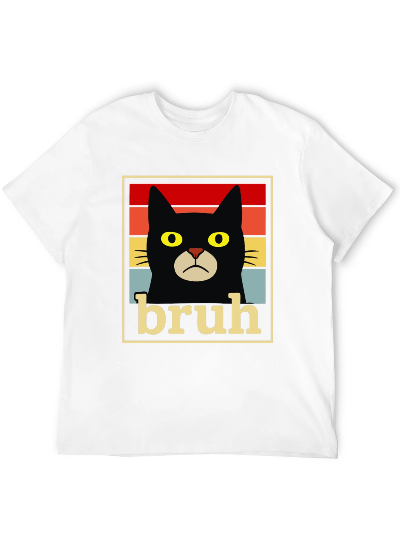 Black Bruh Cat T-Shirt - Funny Graphic Tee view 12