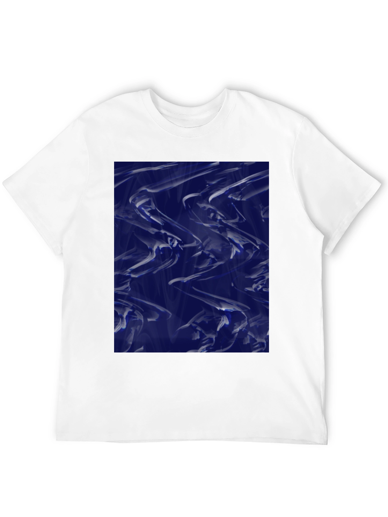 Black Abstract Blue Fluid Art Graphic Black T-Shirt view 12