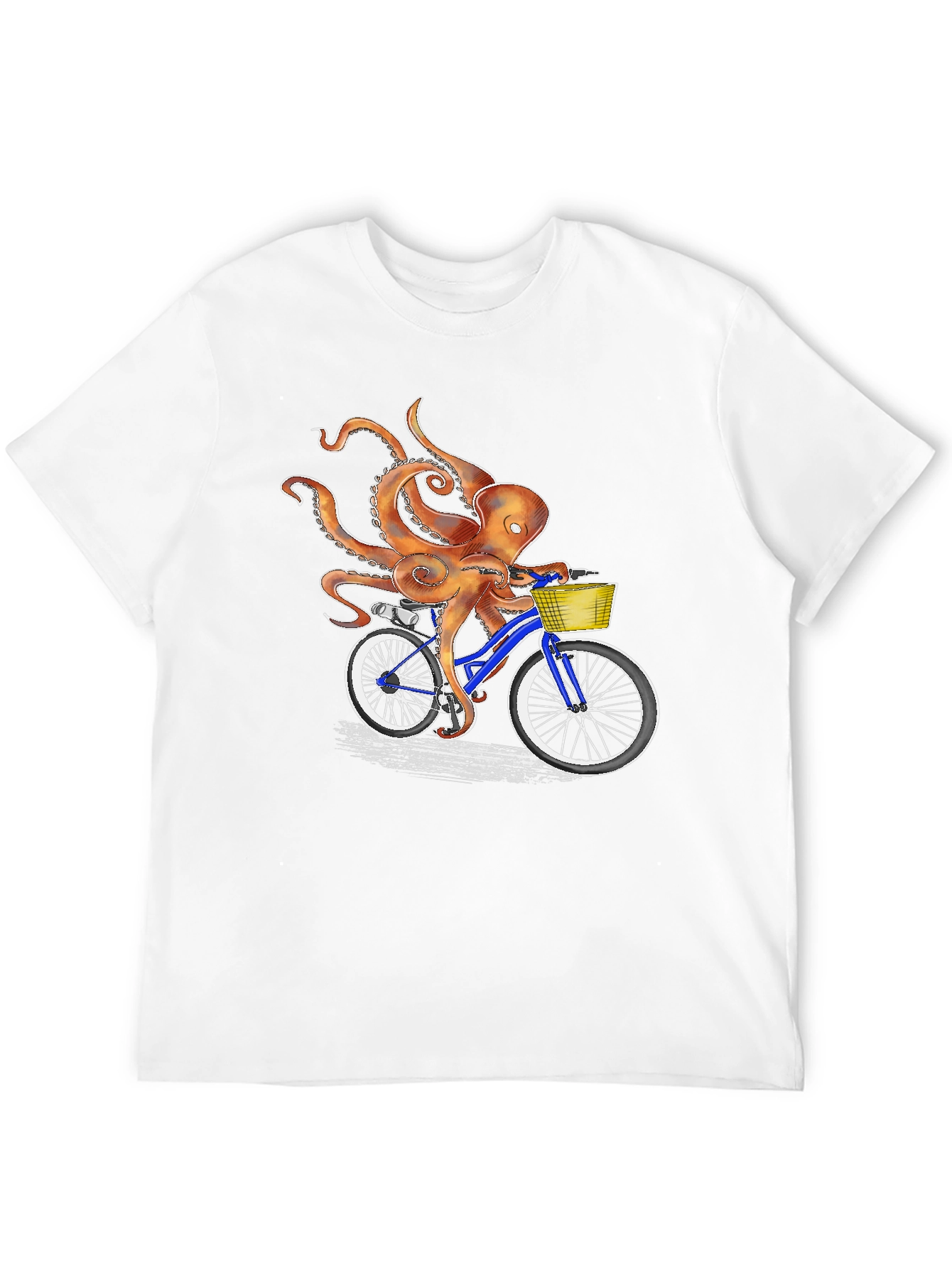 Black Octopus on Bike Graphic Tee - Unique & Fun T-Shirt view 12