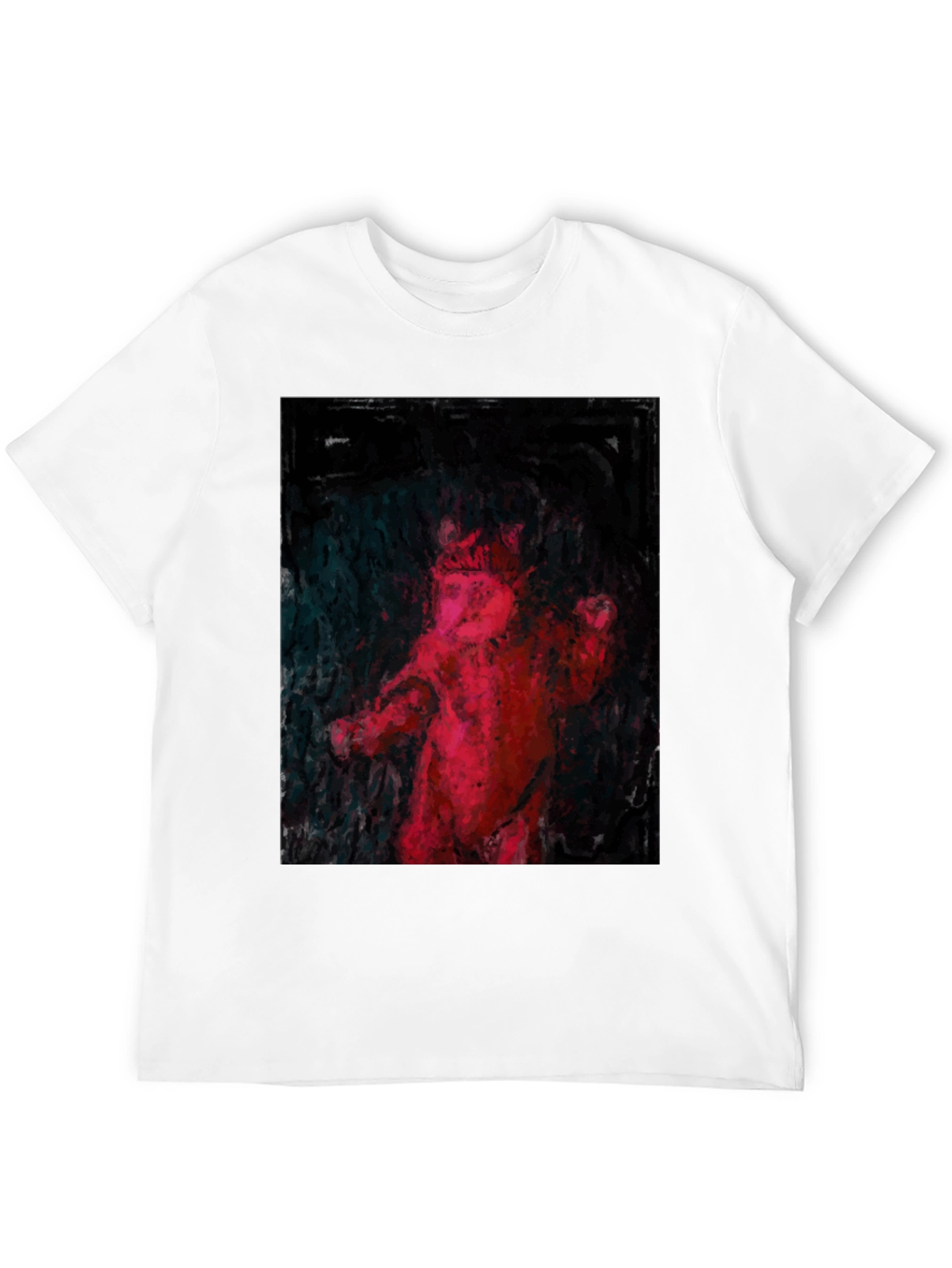 Black Abstract Red Figure Black T-Shirt view 12