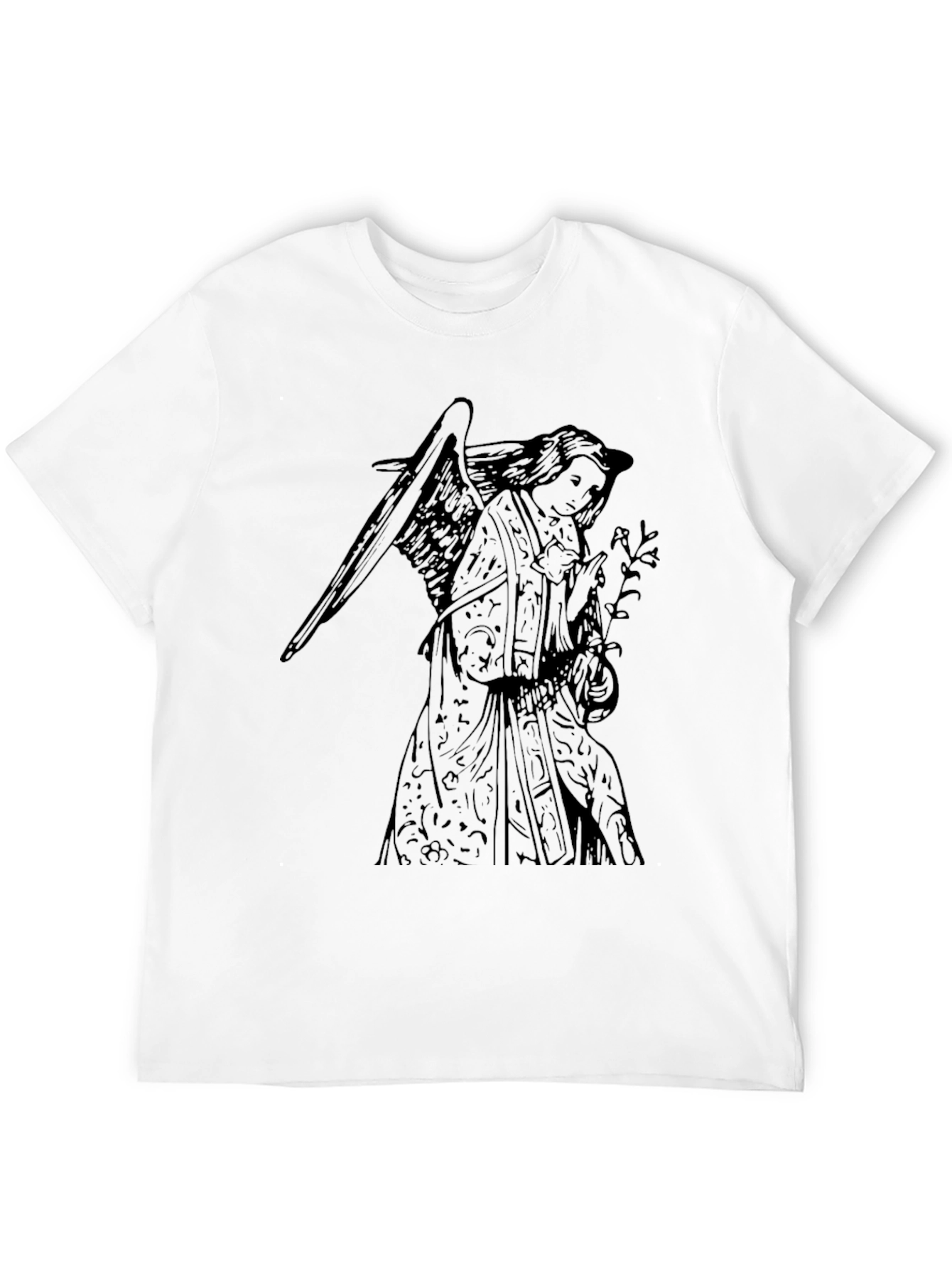 Black Angel Graphic T-Shirt - Classic Black Cotton Tee view 12