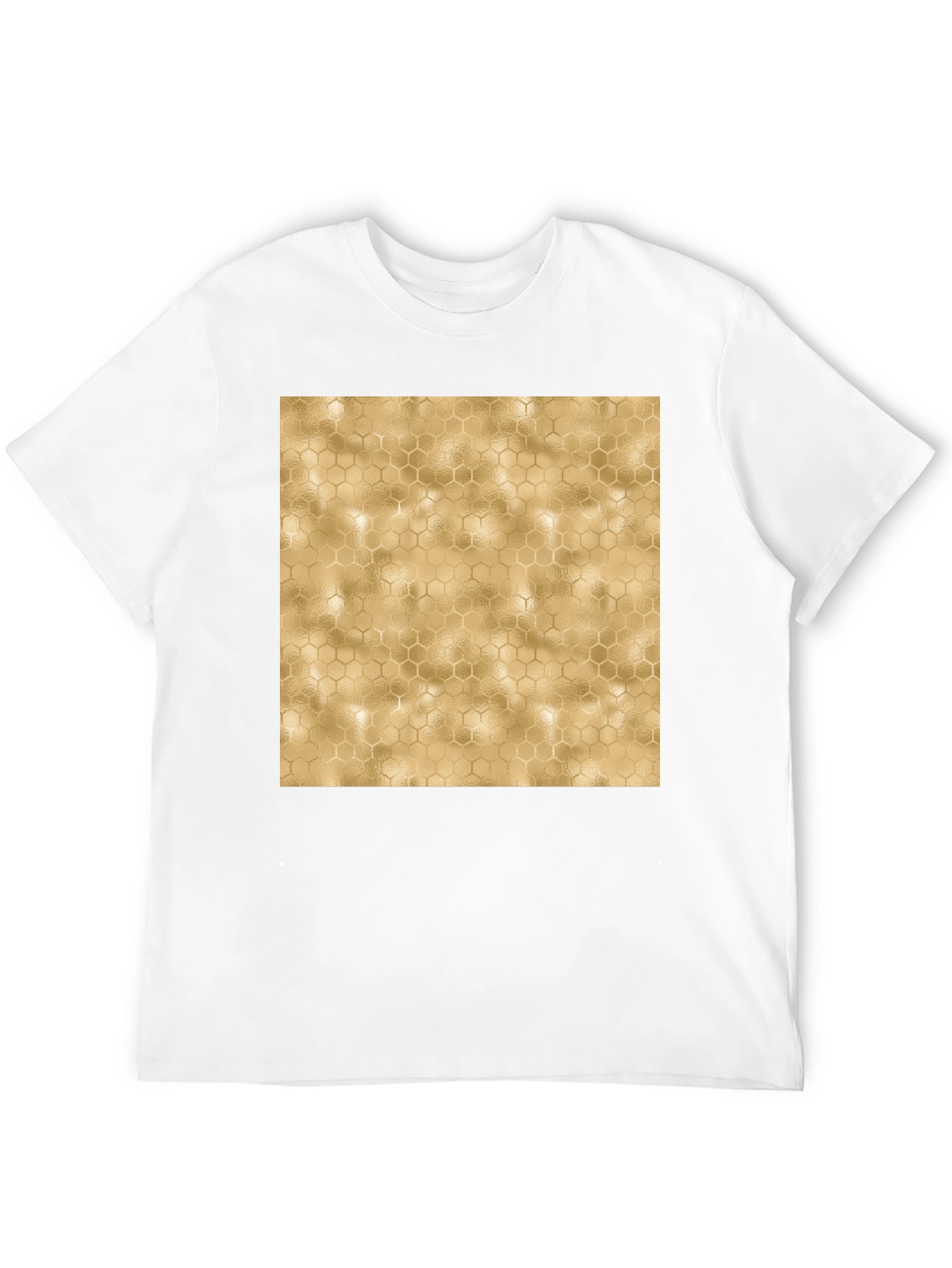 Black Honeycomb Pattern Black T-Shirt view 12