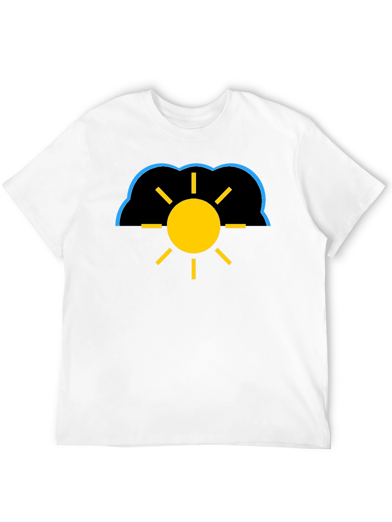Black Cloudy Sun Black T-Shirt view 12