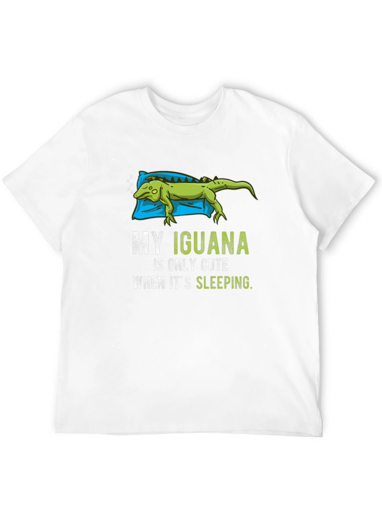Black Funny Iguana Sleeping T-Shirt view 12