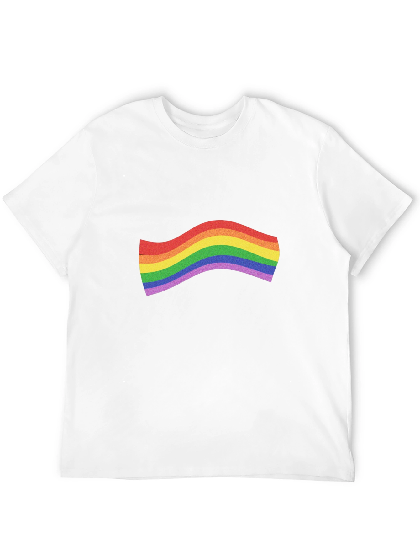 Black Pride Rainbow Wave Graphic Tee - Black Cotton T-Shirt view 12