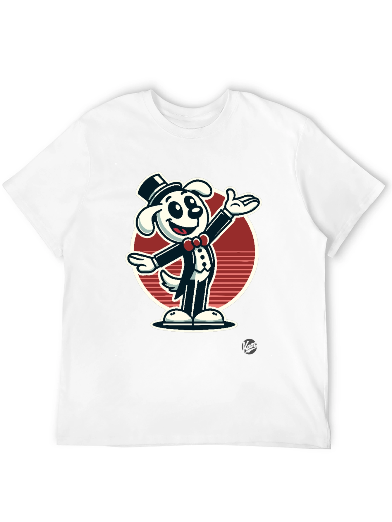 Black Dapper Dog Cartoon T-Shirt - Black Cotton Blend view 12