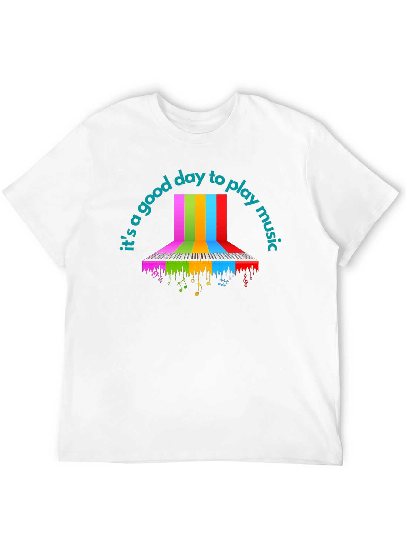 Black Rainbow Piano Keys T-Shirt - Music Lover Tee view 12