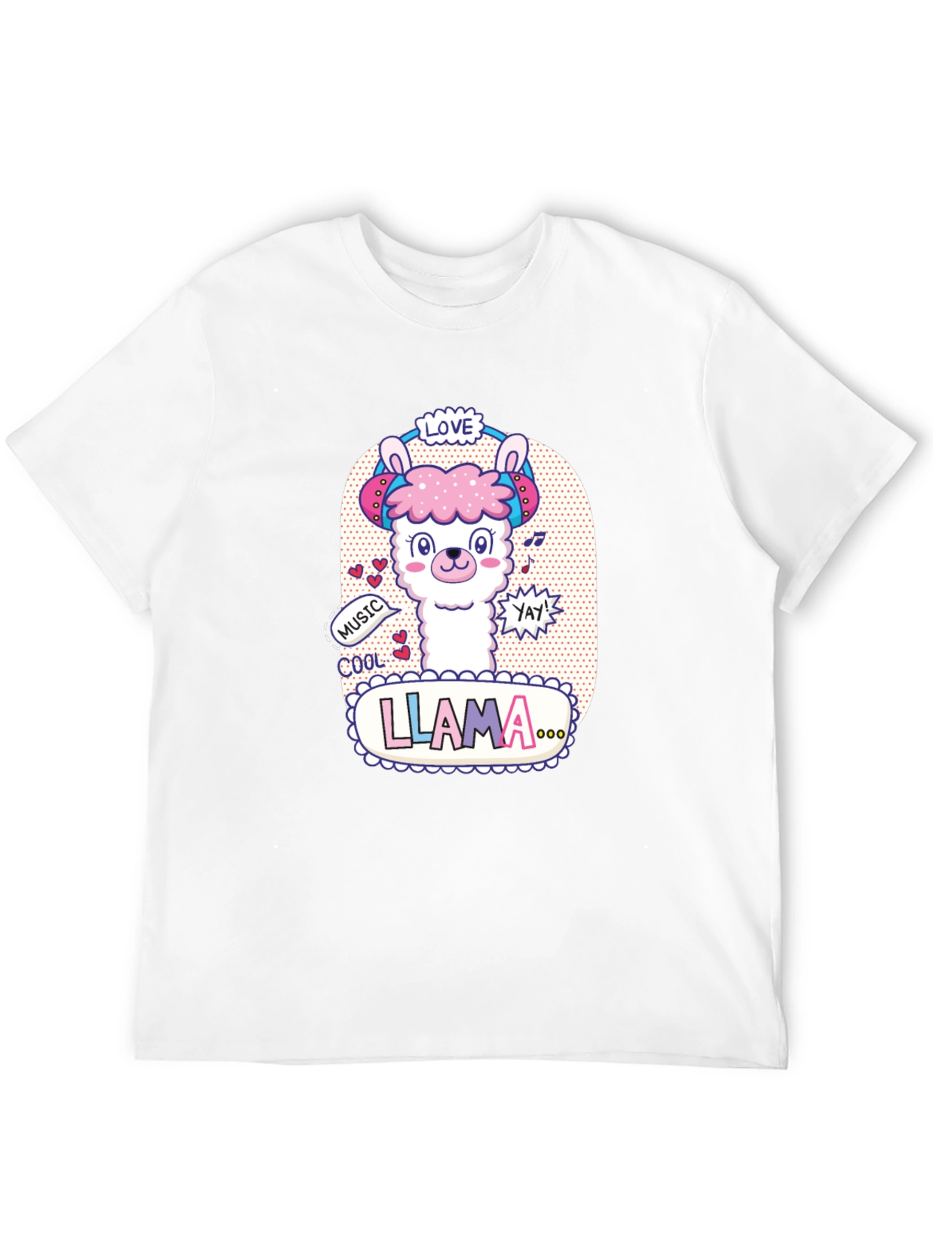 Cute Llama Headphones Graphic T-Shirt - 12