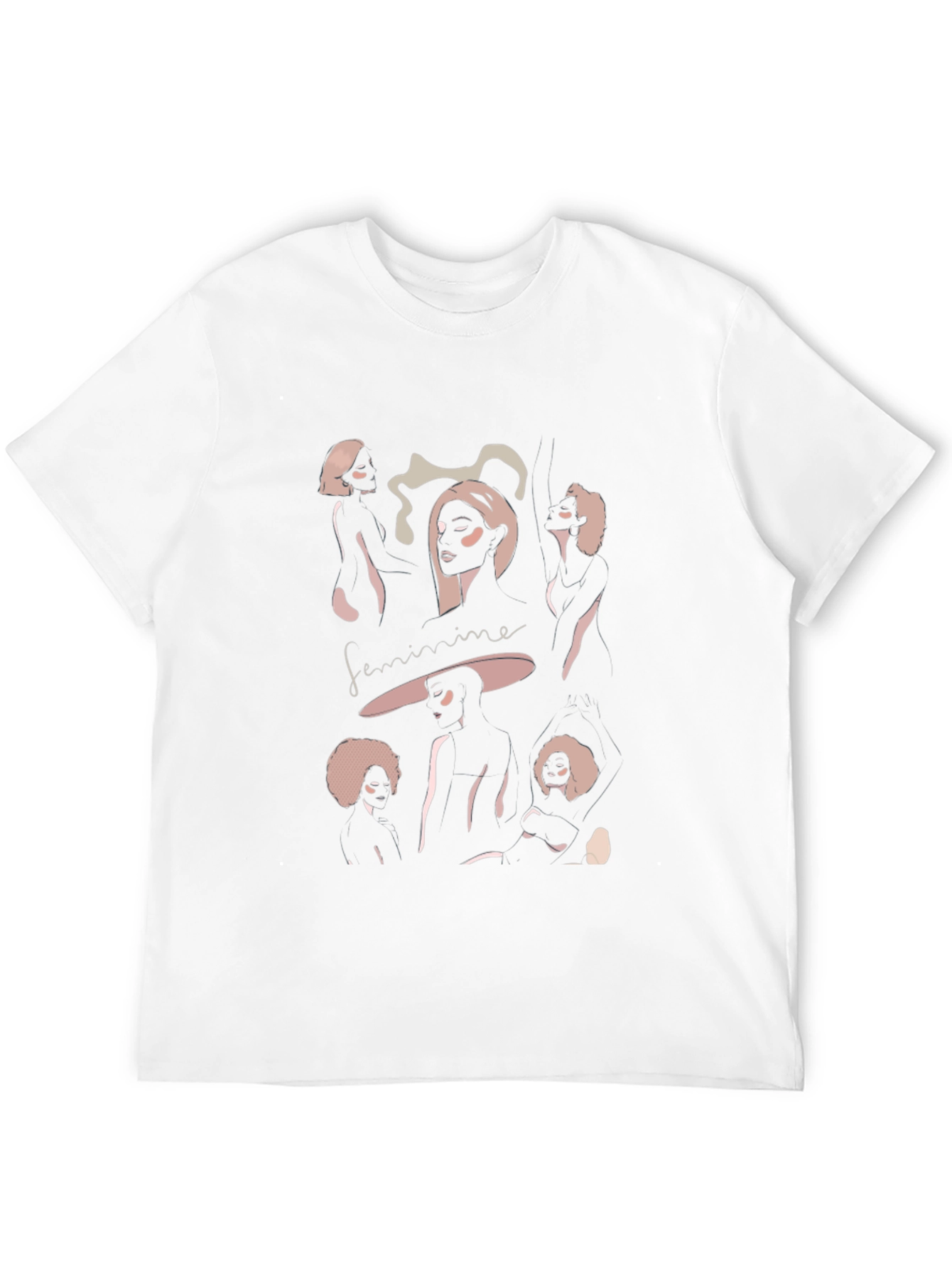 Black Feminine Graphic Tee - Stylish Black Crew Neck T-Shirt view 12