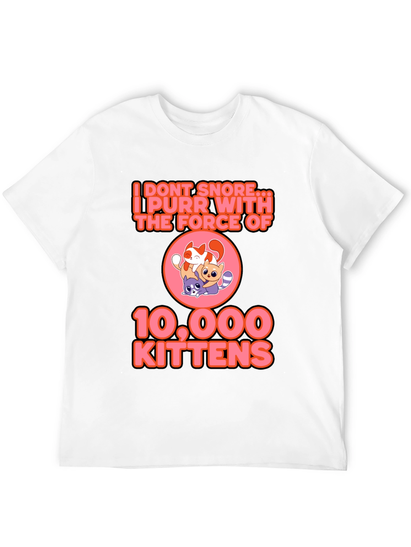 Black I Purr With The Force Of 10,000 Kittens Black T-Shirt view 12