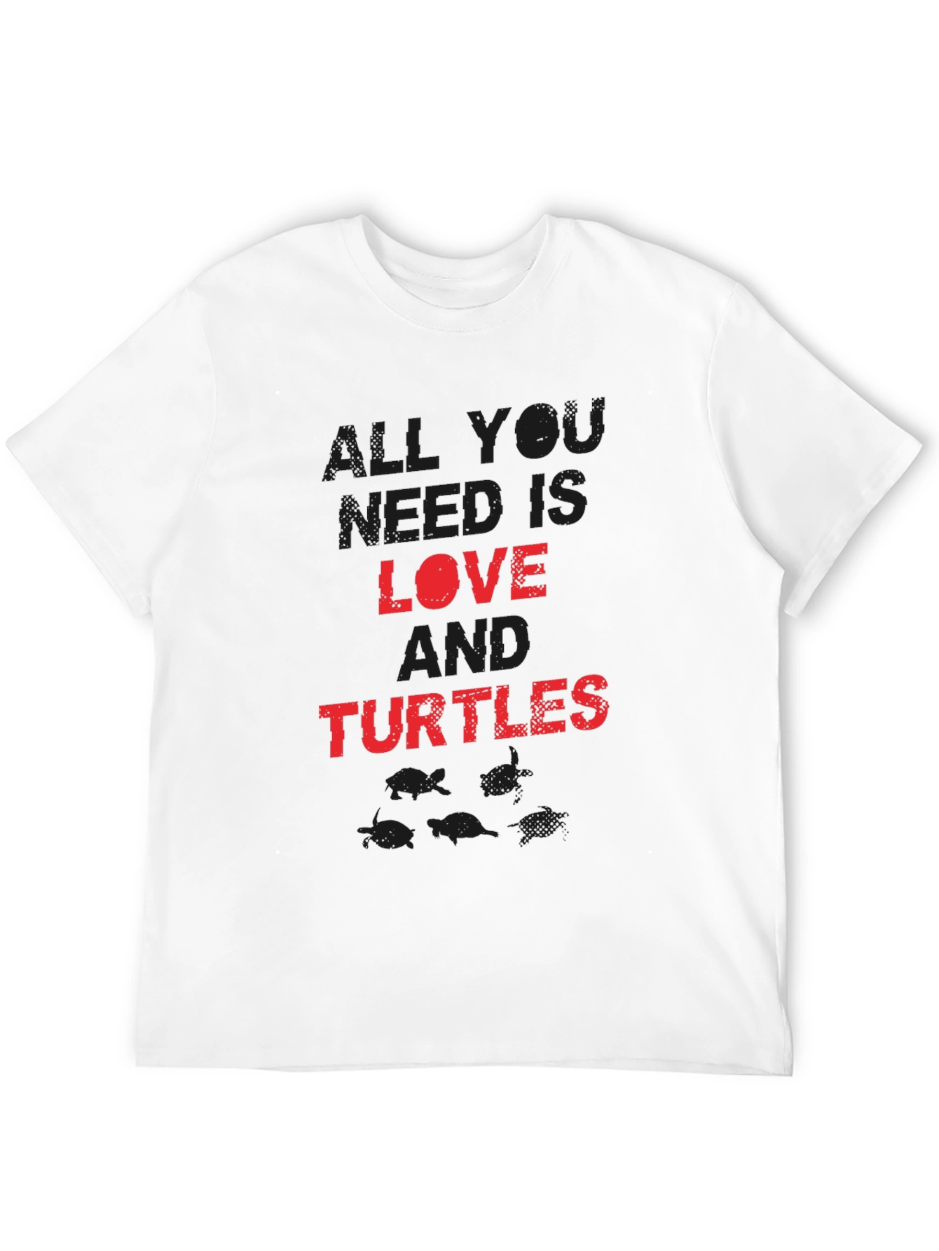 Black Love and Turtles Graphic Tee - Black Cotton Blend view 12
